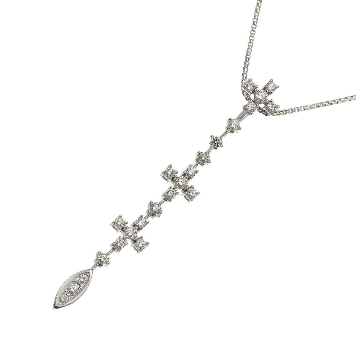 TASAKI ダイヤ 0.70ct ネックレス 45cm K18 WG ホワイトゴールド 750 田崎真珠 Diamond Necklace タサキ 90290477