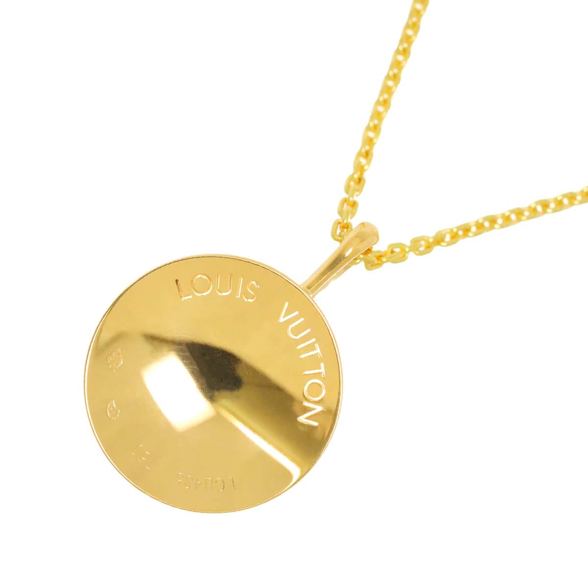 LOUIS VUITTON パンダンティフ メダイユ ダイヤ ネックレス 50cm K18 YG イエローゴールド 750 Necklace ルイ ヴィトン 90290399