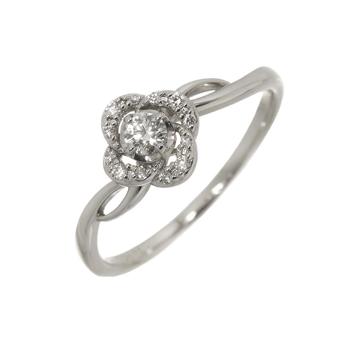 Vendome Aoyama フローラルネクター 13号 リング ダイヤ 0.106/0.05ct Pt プラチナ 指輪 花 Diamond Ring ヴァンドーム青山 90291085