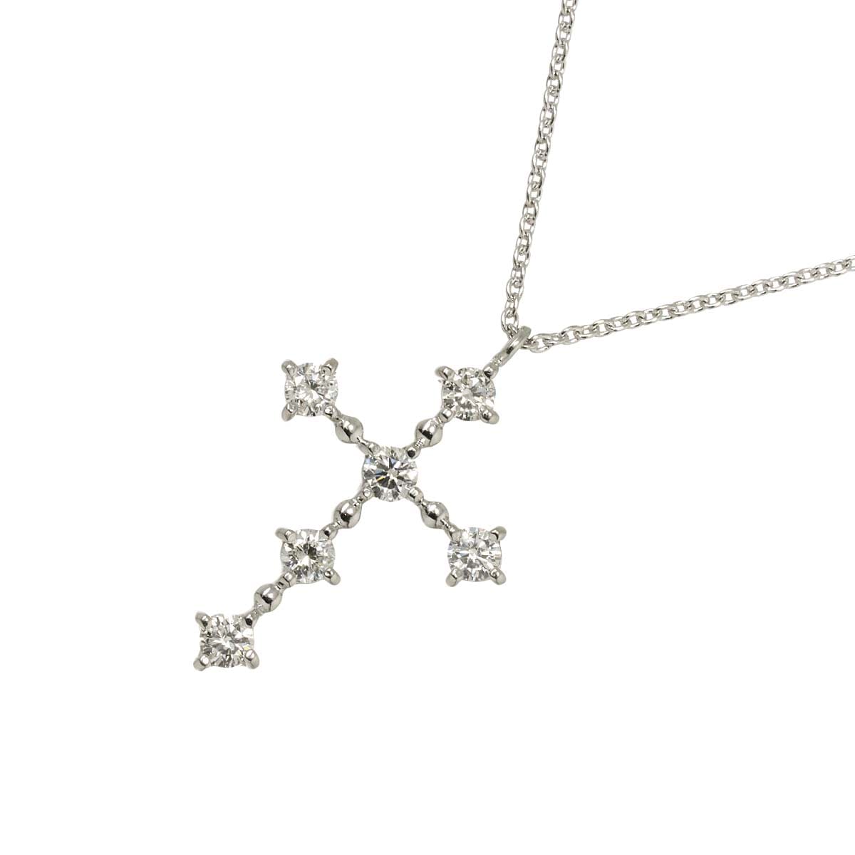 Vendome クロス ダイヤ 0.38ct ネックレス 40cm Pt プラチナ Diamond Necklace ヴァンドーム 90291179
