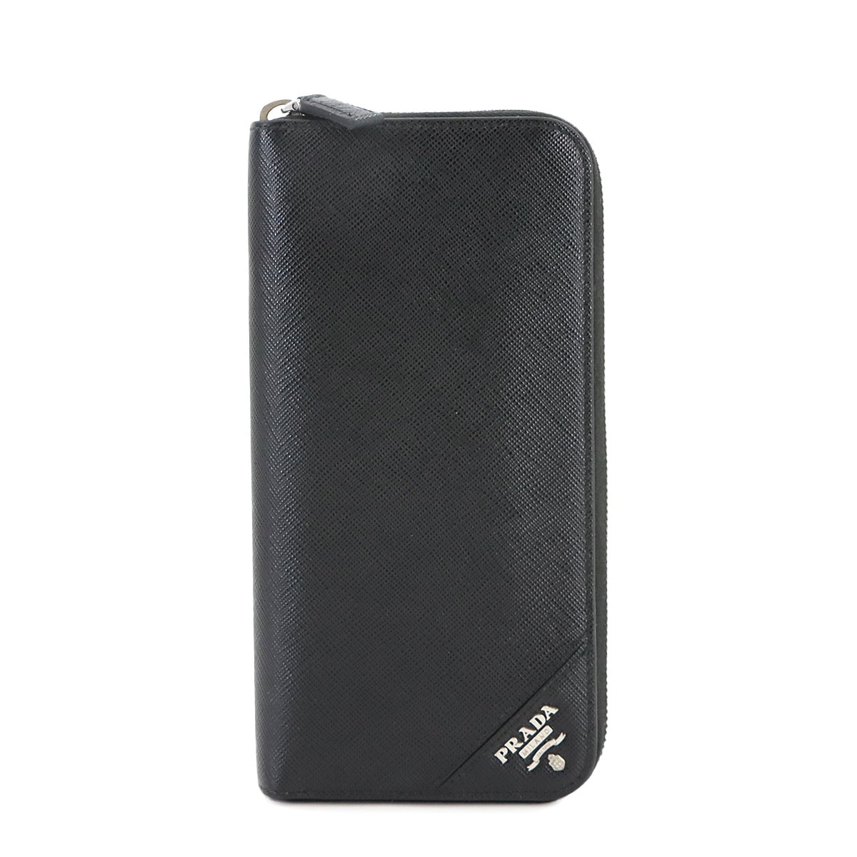 PRADA サフィアーノ リボン レザー 長財布 グレー