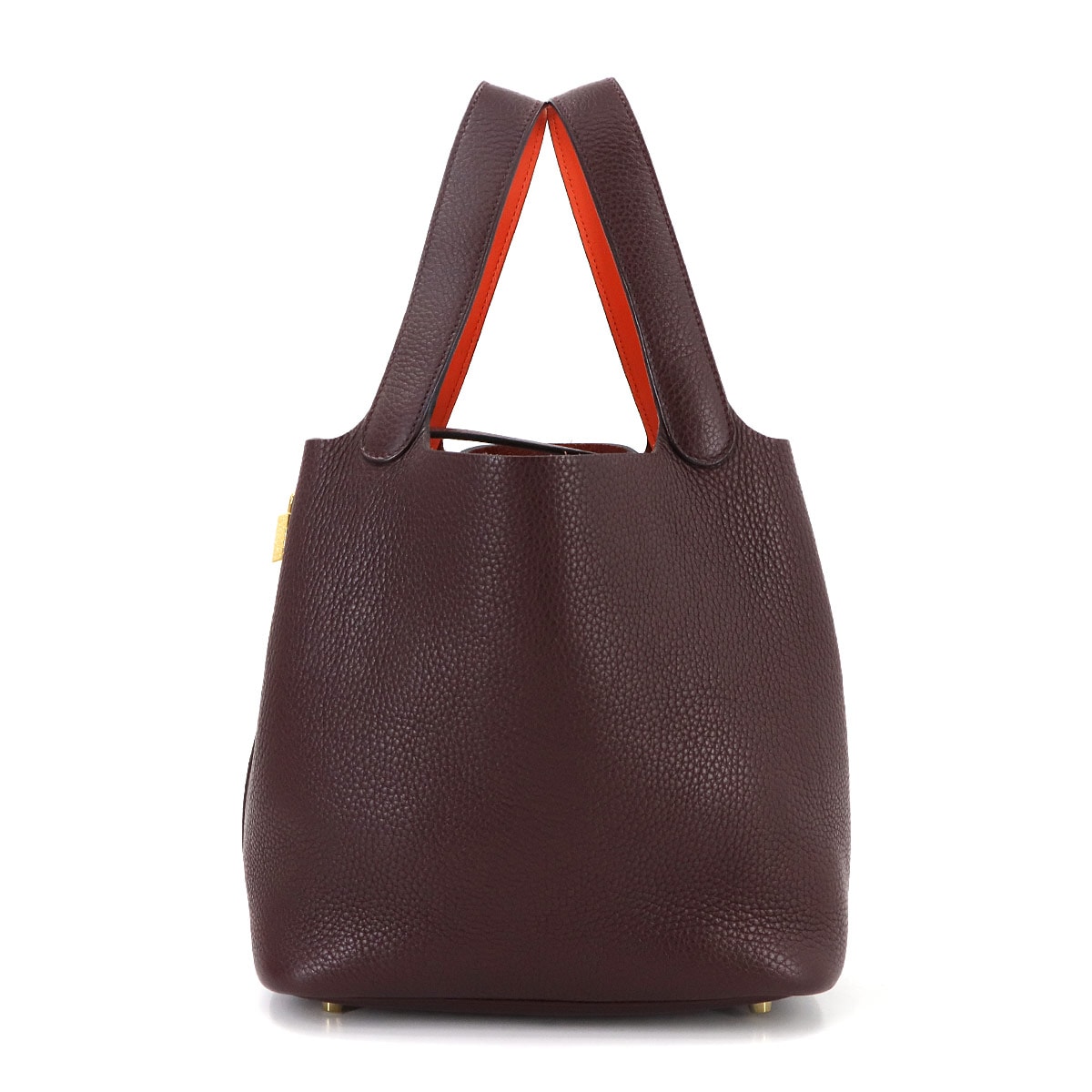 HERMES ピコタンロック エクラ 22 MM ハンド バッグ トリヨンクレマンス スイフト プルーン オレンジポピー X刻印 Picotin Lock Eclat 22 MM エルメス 90292870