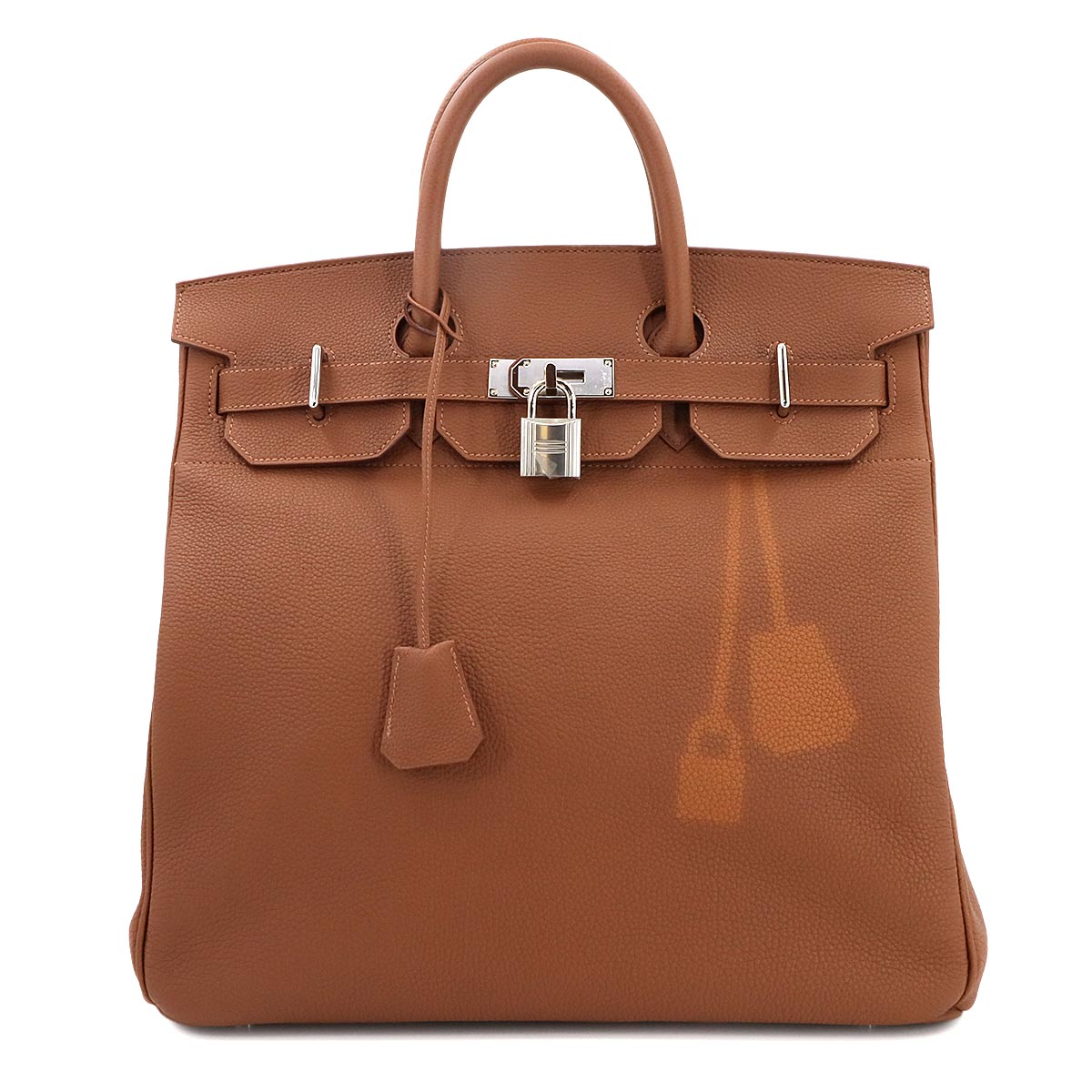 HERMES オータクロア 40 クープ ドゥ ソレイユ トゴ ゴールド ハンド バッグ W刻印 シルバー 金具 Haut a Courroies 40 エルメス 90293328