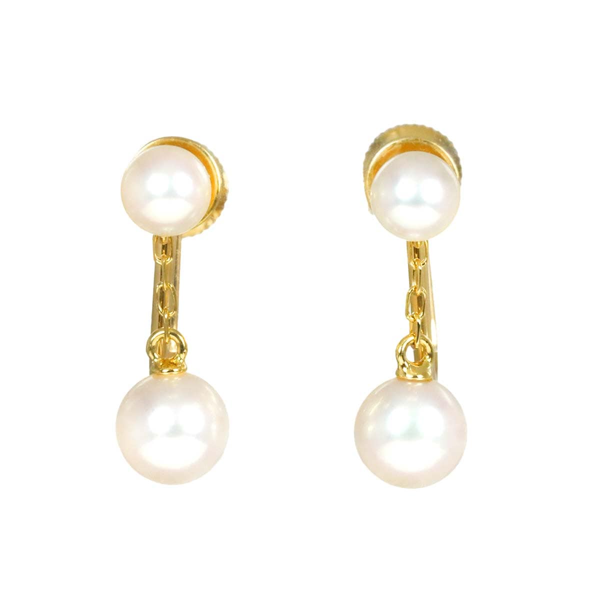MIKIMOTO アコヤ真珠 5.7-4.4mm イヤリング K18 YG イエローゴールド 750 パール Earrings ミキモト 90291427