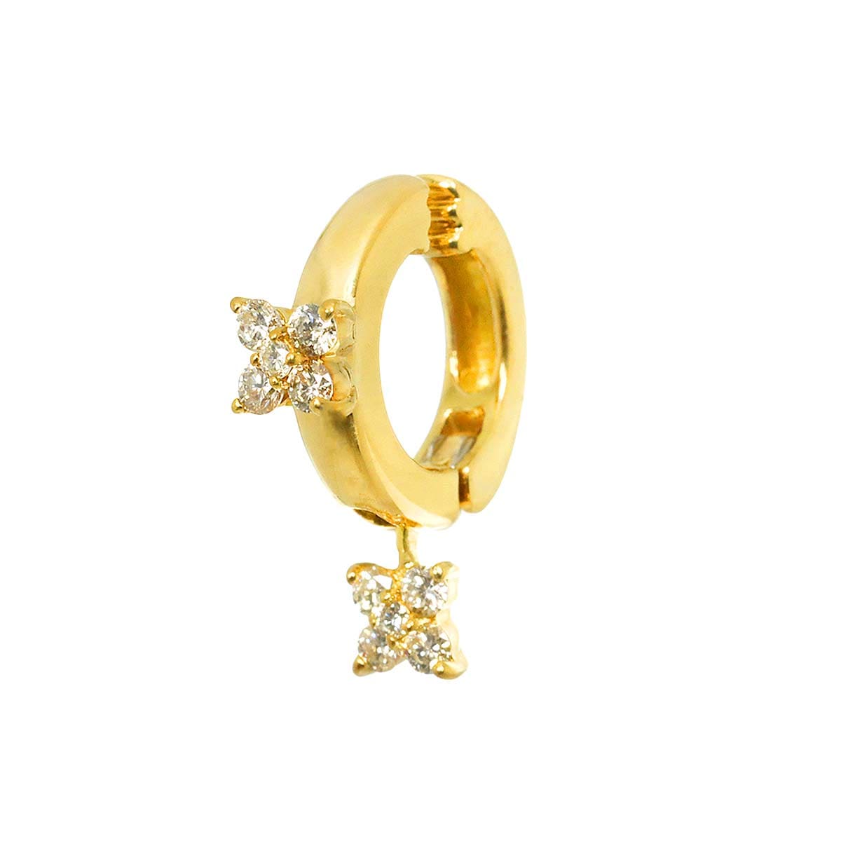 Ponte Vecchio ダイヤ 0.20ct イヤリング K18 YG 750 片方のみ 片耳 Earrings Clip on ポンテヴェキオ 90292135