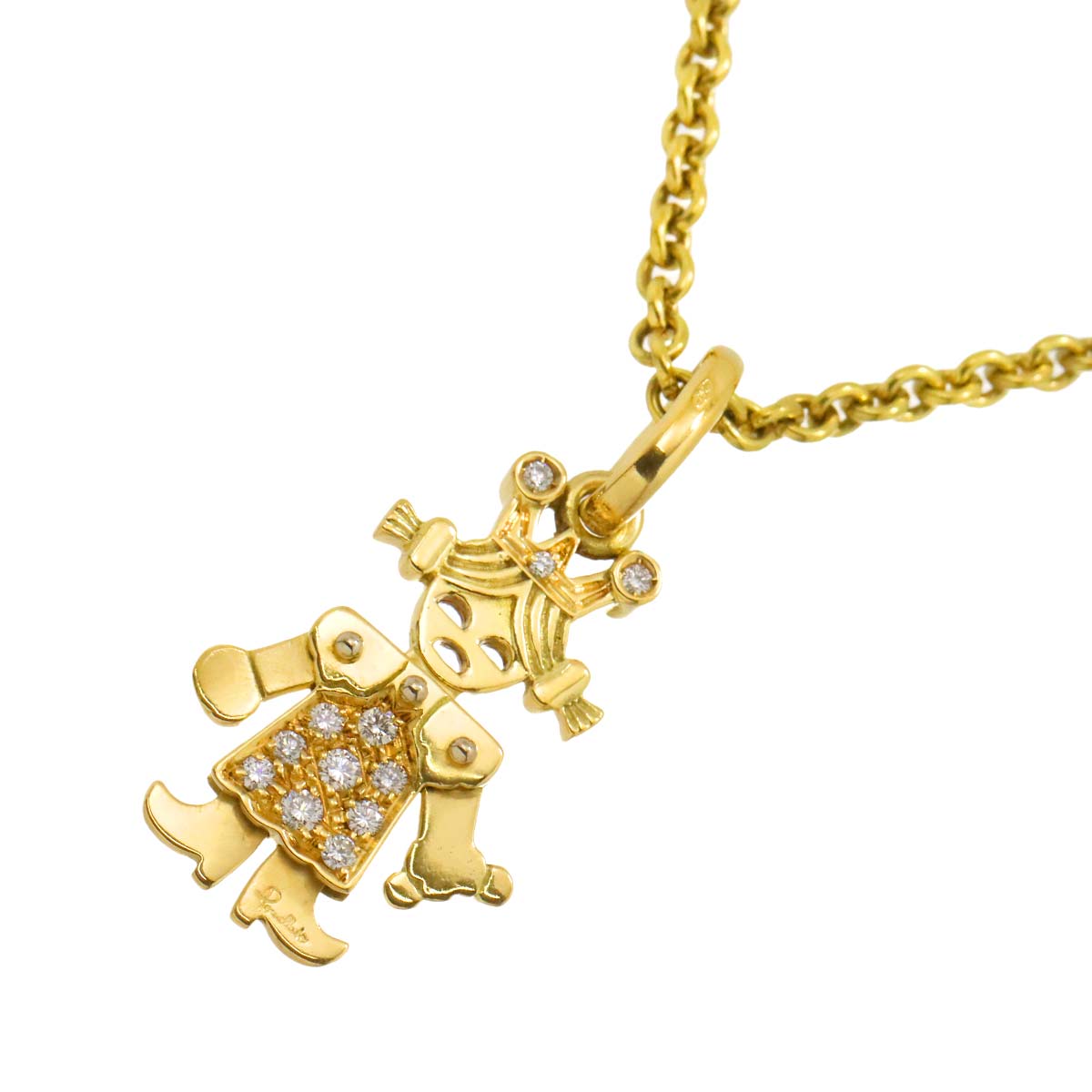 Pomellato クイーン ダイヤ ネックレス 41cm K18 YG WG イエロー ホワイトゴールド 750 Necklace ポメラート 90290409