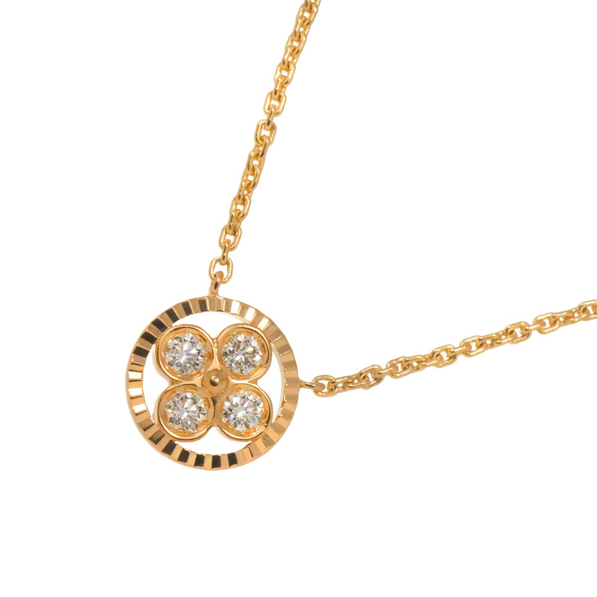 LOUIS VUITTON サンブロッサム ダイヤ ネックレス 41cm K18 PG ピンクゴールド 750 Necklace 【証明書付き】ルイ ヴィトン 90292477