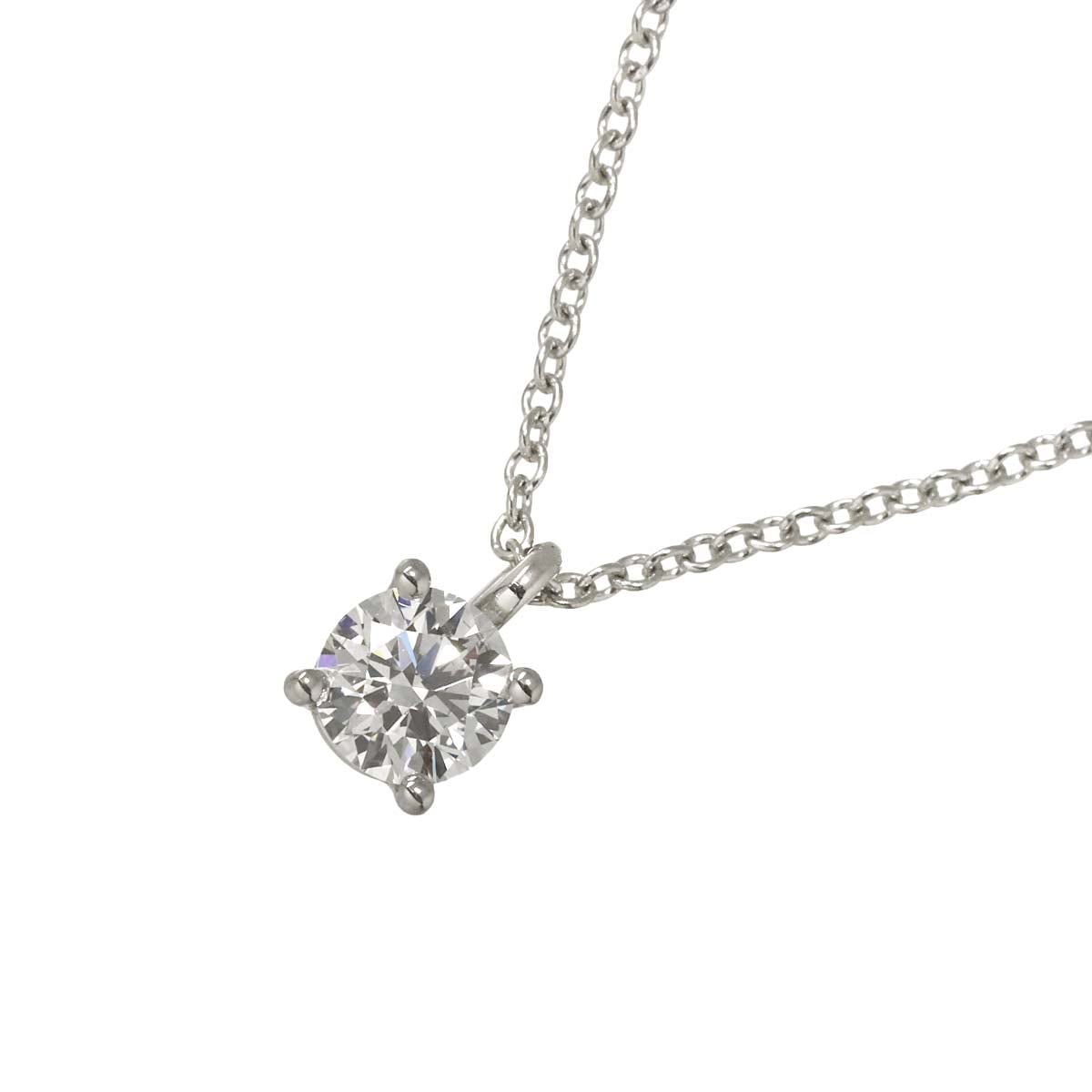 TIFFANY&CO. ソリティア ダイヤ ネックレス 40cm Pt プラチナ Diamond Necklace ティファニー 90293239