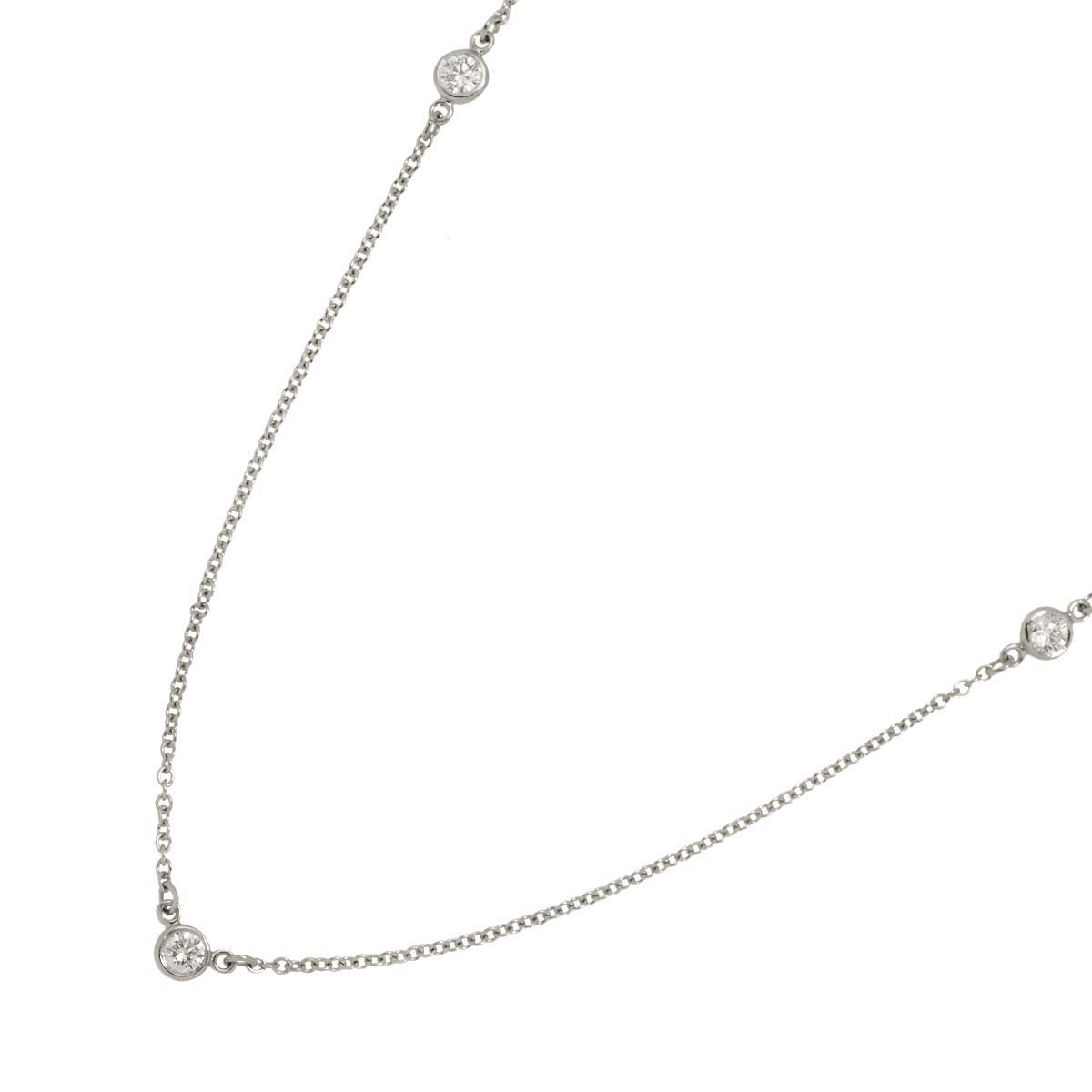 TIFFANY&CO. バイザヤード ダイヤ 3P ネックレス 40cm Pt プラチナ By The Yard Diamond Necklace ティファニー 90293393