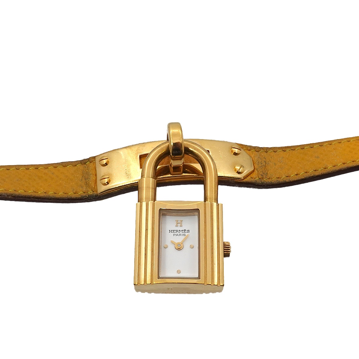 HERMES ケリーウォッチ ヴィンテージ レディース 腕時計 ゴールド イエロー クォーツ ウォッチ カデナ Kelly Watch エルメス 90293798