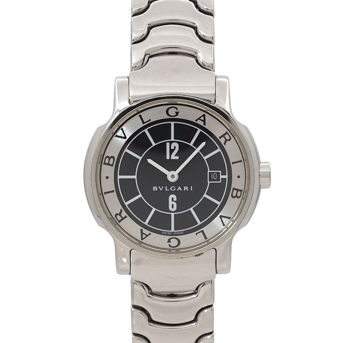 BVLGARI ソロテンポ ST29S レディース 腕時計 デイト ブラック クォーツ ウォッチ ブルガリ 90293985
