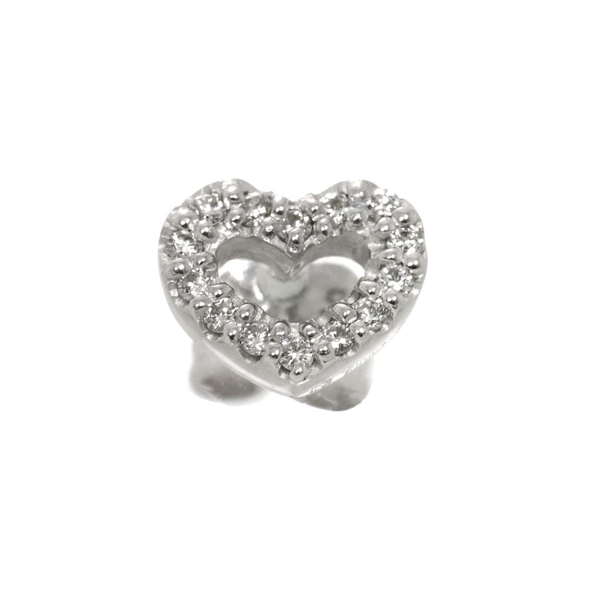Ponte Vecchio ダイヤ 0.08ct ピアス K18 WG ホワイトゴールド 750 ハート 片方のみ 片耳 Earring Pierced ポンテヴェキオ 90291191