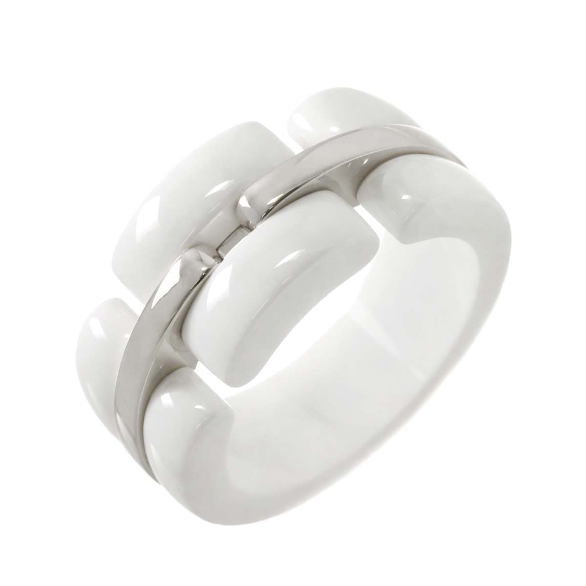 CHANEL ウルトラ #54 リング ワイド K18 WG ホワイト セラミック 750 指輪 ULTRA Ring シャネル 90291554