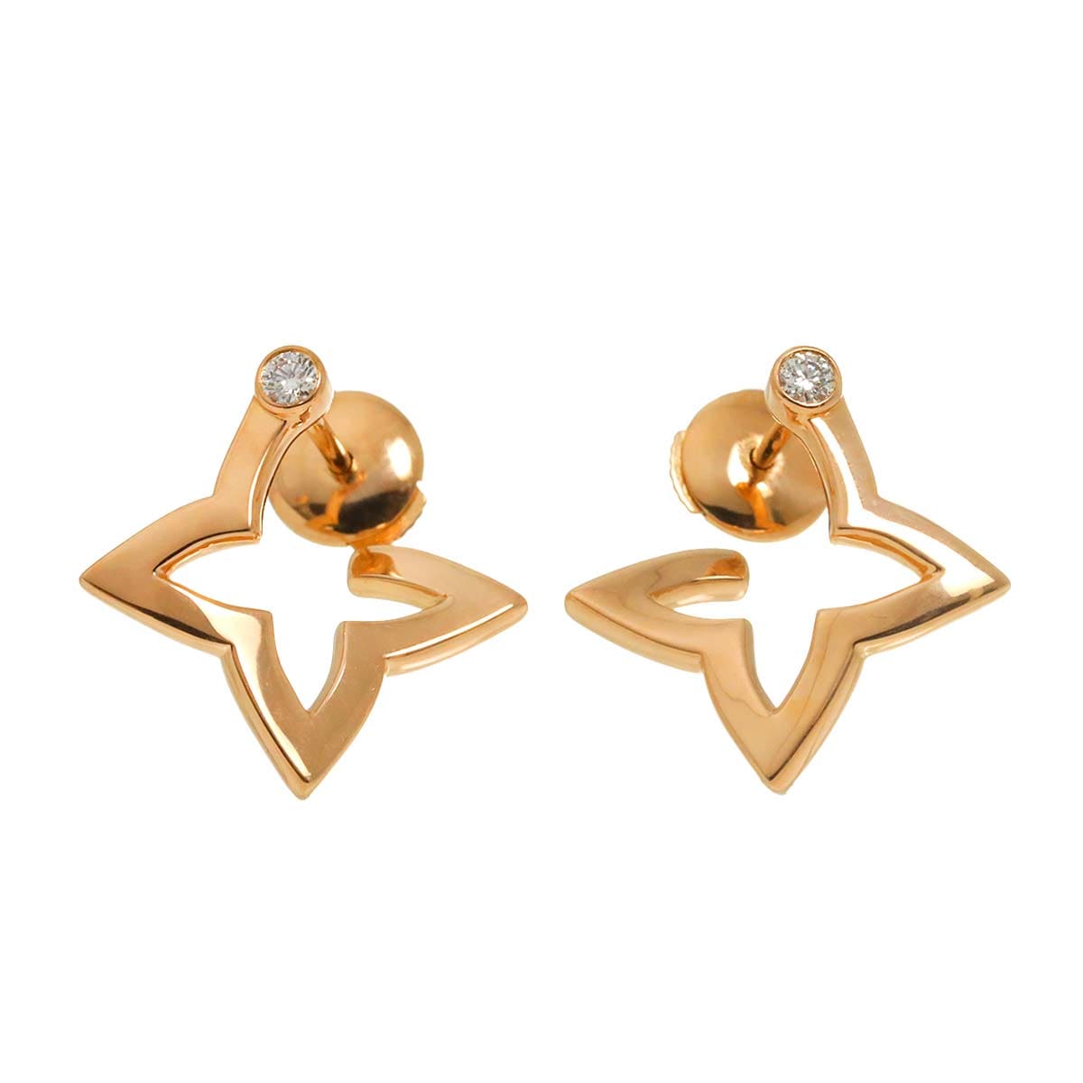 LOUIS VUITTON オンブレ ブロッサム ダイヤ ピアス K18 PG ピンクゴールド 750 Earrings Pierced ルイ ヴィトン 90293244