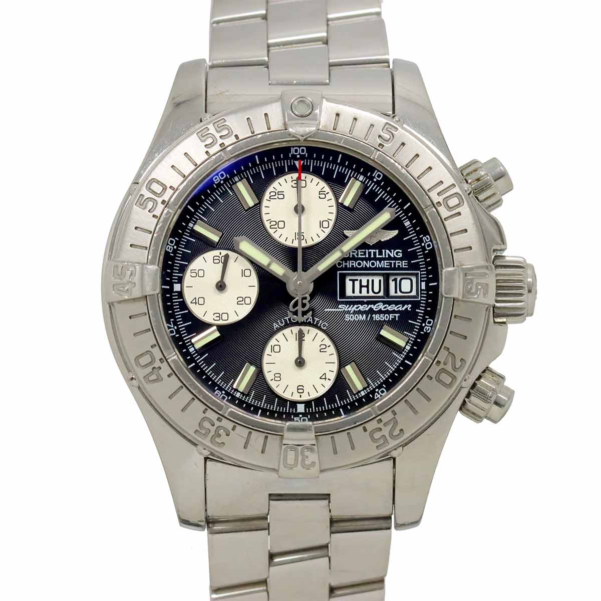 BREITLING スーパーオーシャン クロノグラフ A13340 メンズ 腕時計 デイデイト ブラック オートマ 自動巻き ウォッチ ブライトリング 90291838