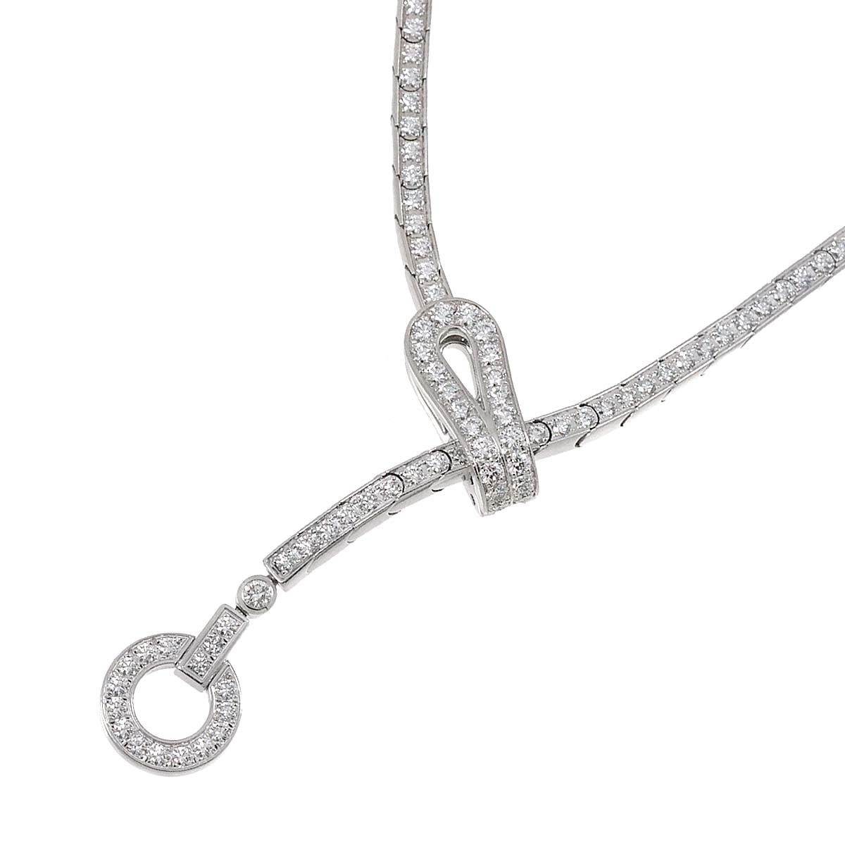 Cartier アグラフ ダイヤ ネックレス 46cm K18 WG ホワイトゴールド 750 Necklace 【証明書付き】カルティエ 90264192