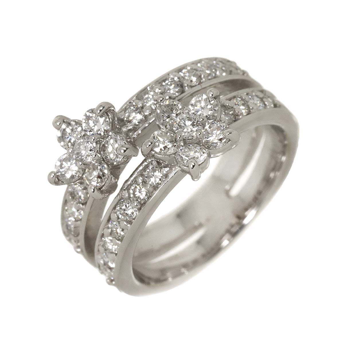 Ponte Vecchio 3号 リング ダイヤ 0.71ct K18 WG ホワイトゴールド 750 指輪 花 Diamond Ring【証明書付き】ポンテヴェキオ 90291845