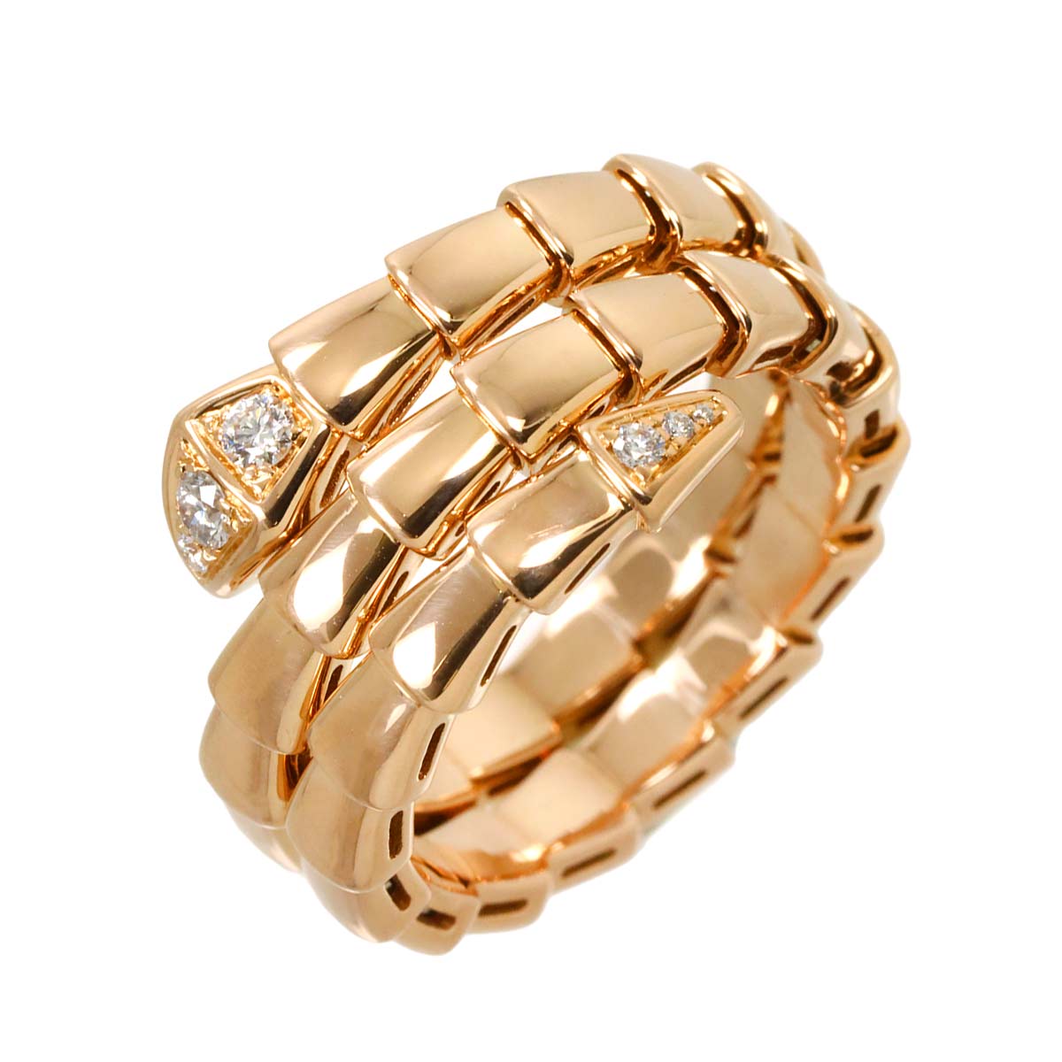 BVLGARI セルペンティ ヴァイパー #L リング ダイヤ K18 PG ピンクゴールド 750 指輪 Serpenti Viper【証明書付き】ブルガリ 90293929