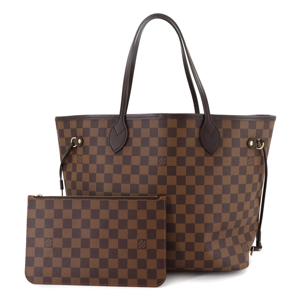 LOUIS VUITTON ダミエ ネヴァーフル MM トート バッグ エベヌ スリーズ N40599 ブラウン ゴールド 金具 Damier Neverfull MM ルイ ヴィトン 90293321