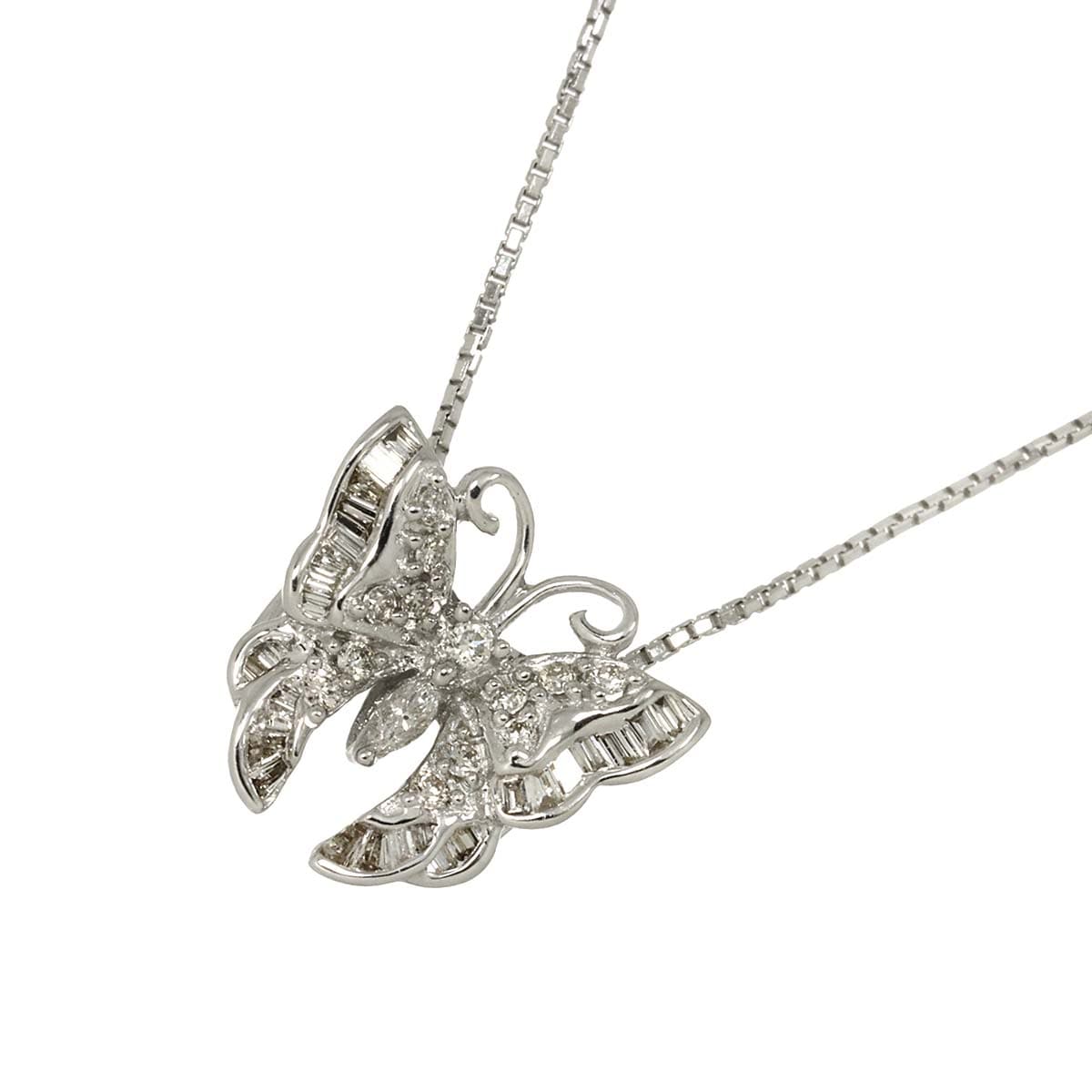 ダイヤ 0.27ct ネックレス 45cm K18 WG ホワイトゴールド 750 Diamond Necklace 90292197