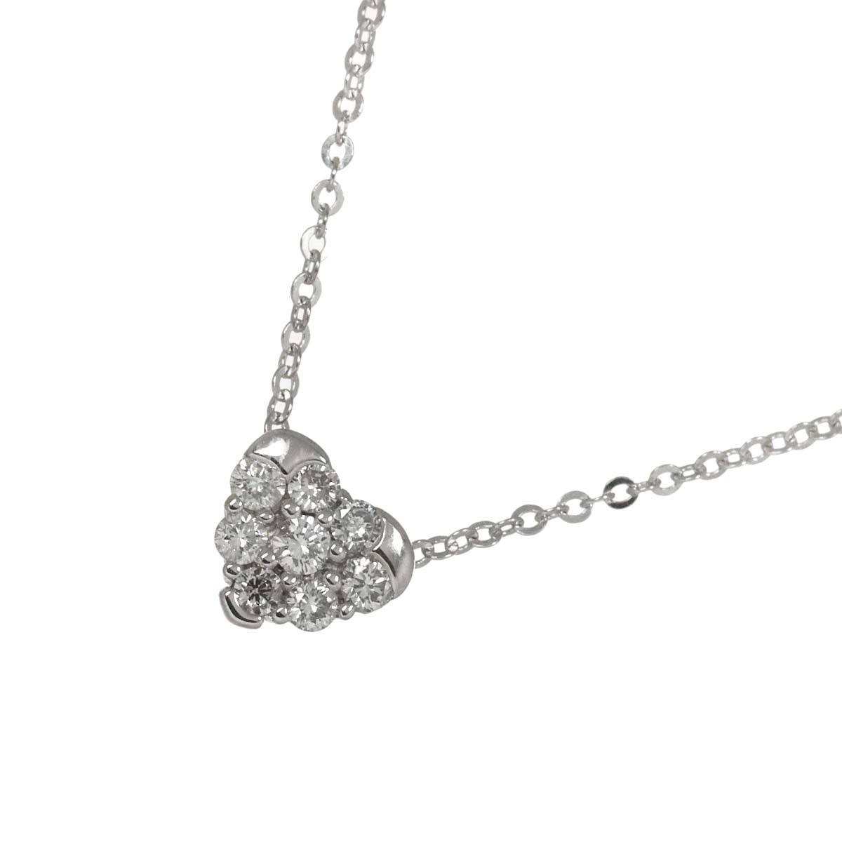 VENDOME ダイヤ 0.19ct ネックレス 41cm K18 WG ホワイトゴールド 750 ハート Necklace ヴァンドーム 90291429