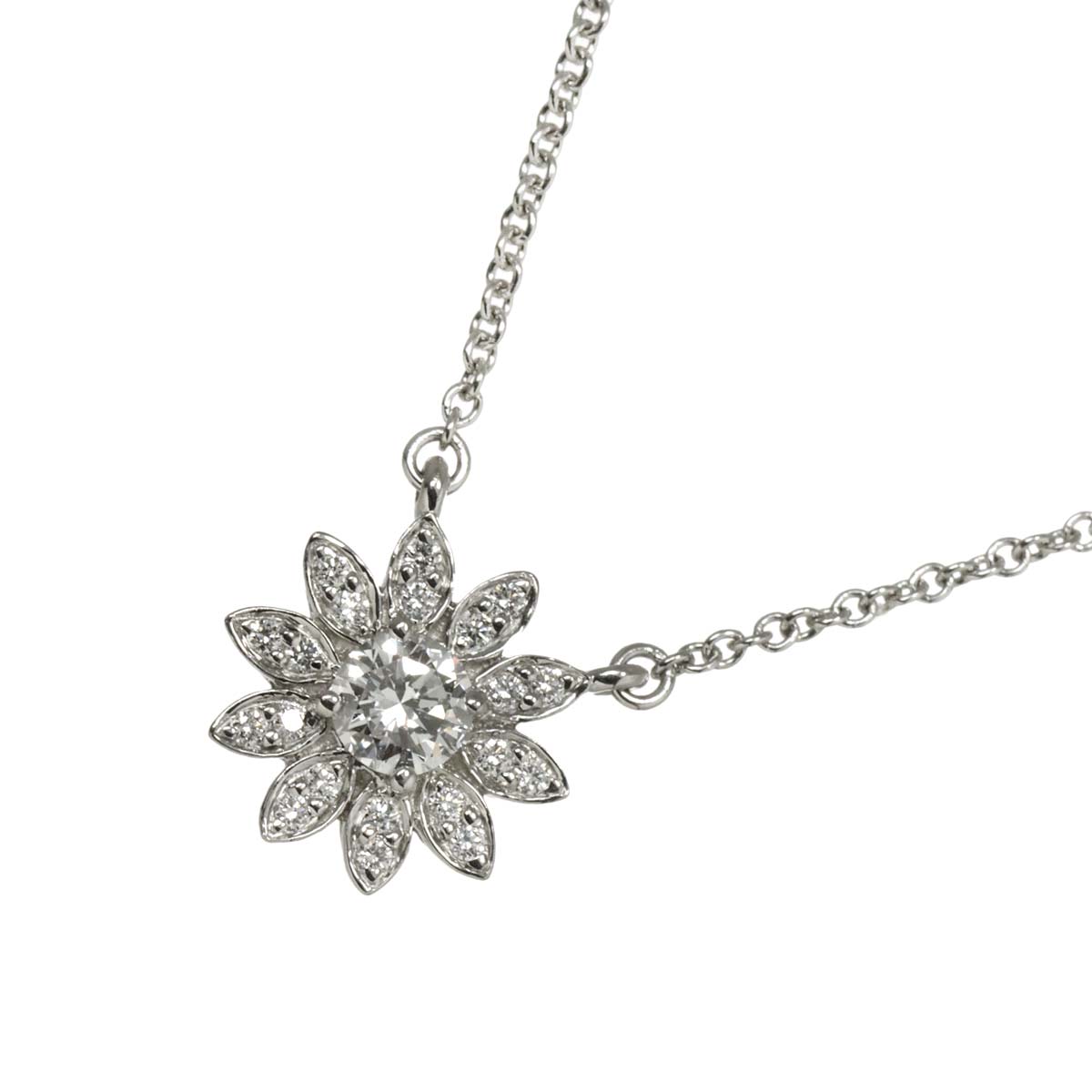 TIFFANY&Co. エンチャント フラワー ダイヤ ネックレス 40cm Pt プラチナ Diamond Necklace ティファニー 90293886