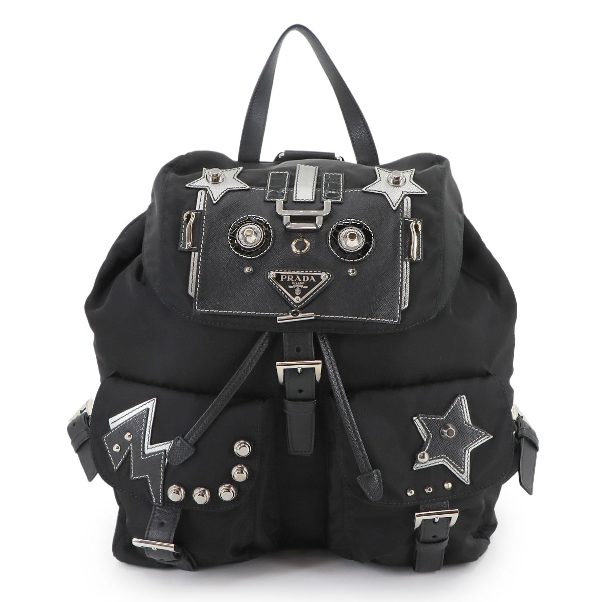 プラダ PRADA ショルダーバッグ - ナイロン×レザー カーキ×黒 型押し加工 バッグ 新作登場，爆買い 1円スタート本物 PRADA プラダ ショルダーバッグ