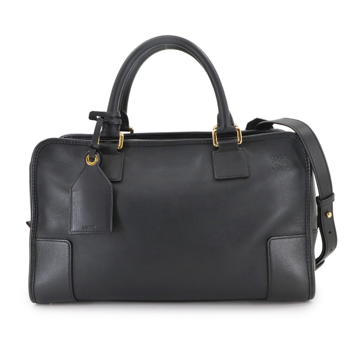 LOEWE 使いこんでますので、ジャンク品程度でご検討ください ノット コンパクト ジップ アラウンド ウォレット ダークバター