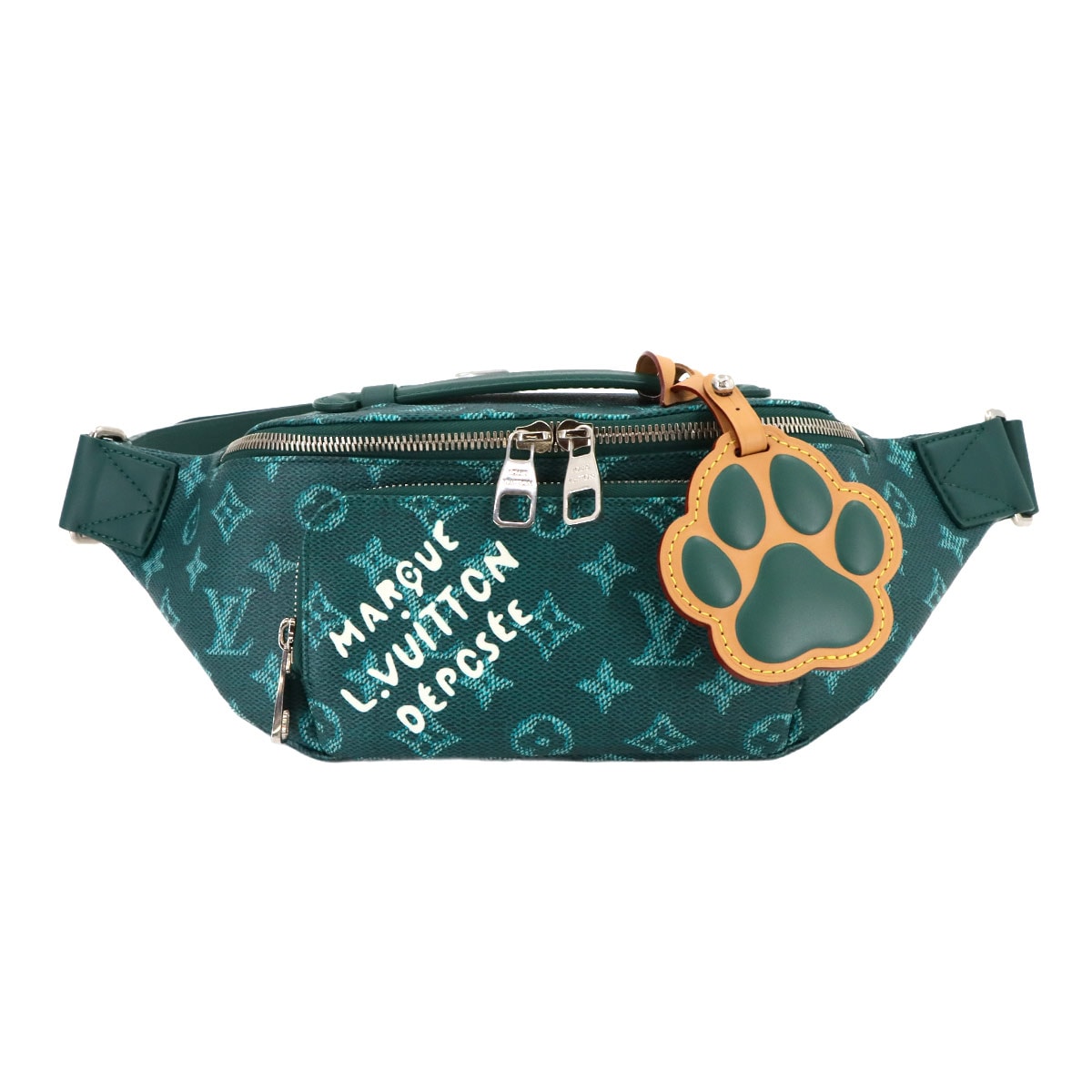 LOUIS VUITTON モノグラム ヘリテージ ラッシュ バムバッグ ボディ バッグ グリーン M12867 RFID シルバー 金具 Rush Bumbag ルイ ヴィトン 90292910