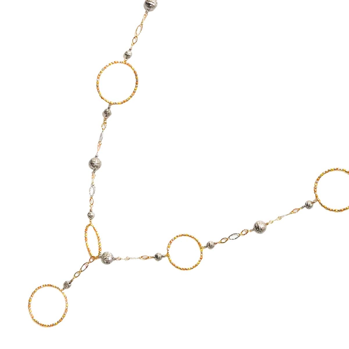 ラリエット ネックレス 90cm K18 WG PG YG ホワイト ピンク イエローゴールド 750 Necklace 90293457
