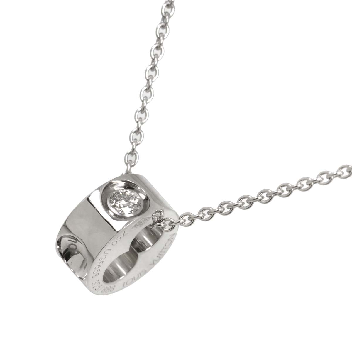 LOUIS VUITTON パンダンティフ アンプラント ダイヤ ネックレス 40cm K18 WG ホワイトゴールド 750 Empreinte Necklace ルイ ヴィトン 90290457