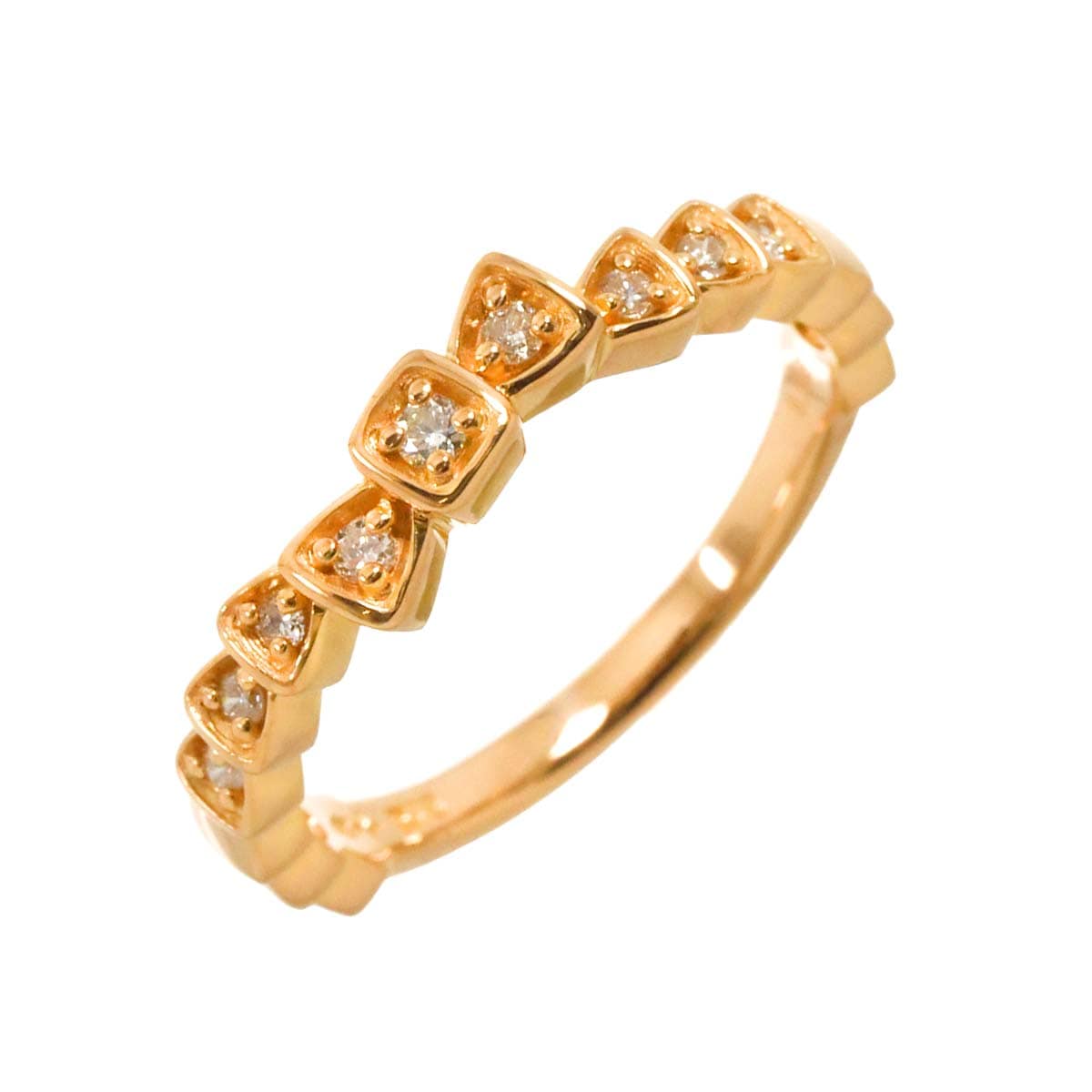 ヨンドシー 10号 リング ダイヤ 0.108ct K18 PG ピンクゴールド 指輪 Diamond Ring 4℃ 90293216