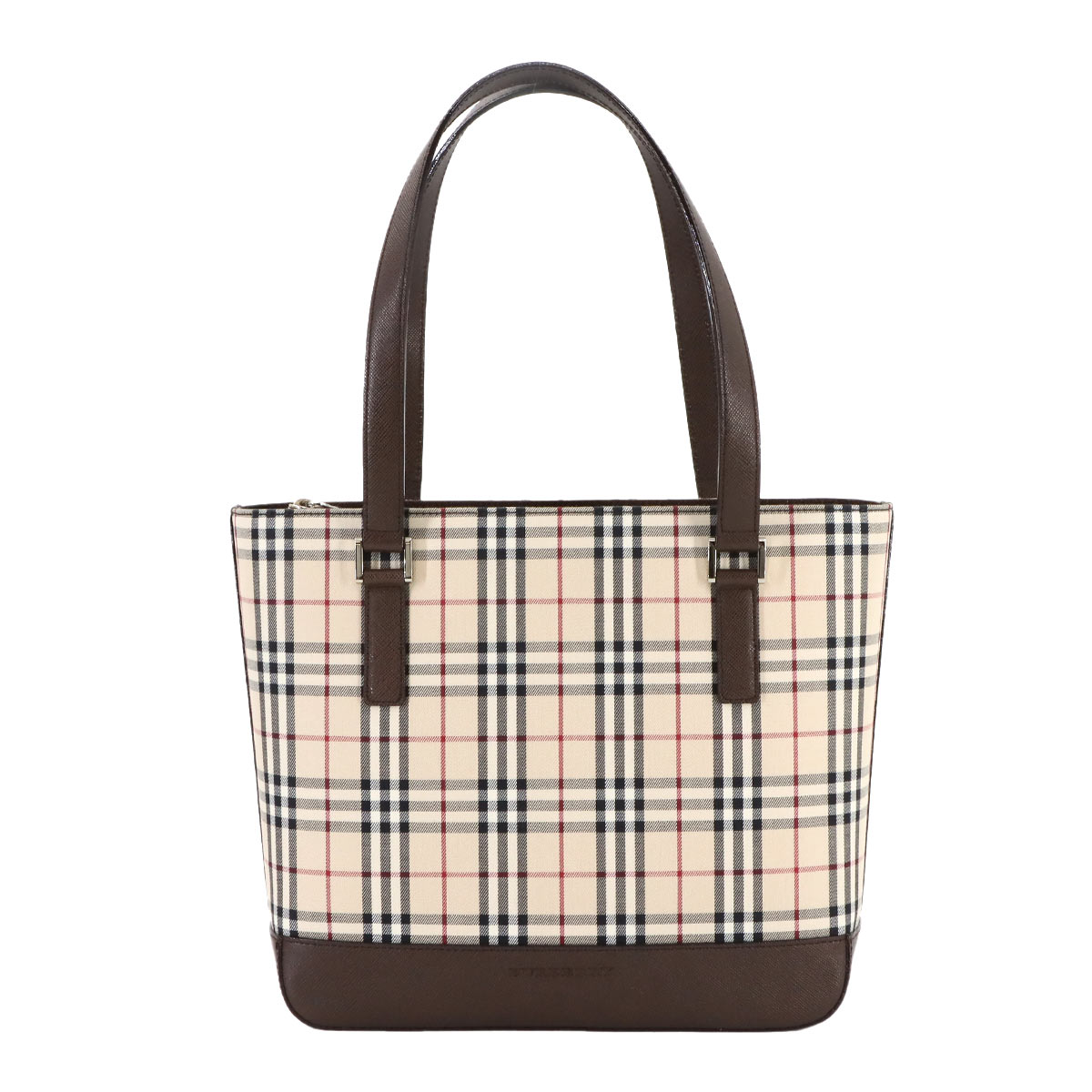 BURBERRY ノバチェック ハンド バッグ キャンバス レザー ベージュ ブラウン Hand Bag バーバリー 90294515