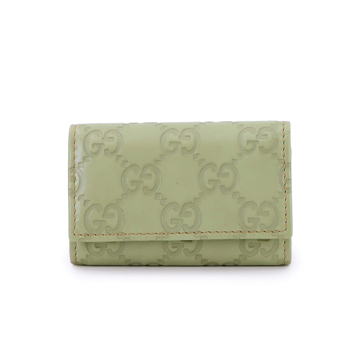GUCCI グッチシマ 6連 キーケース レザー ライトグリーン 138093 ゴールド 金具 Key Case グッチ 90294837