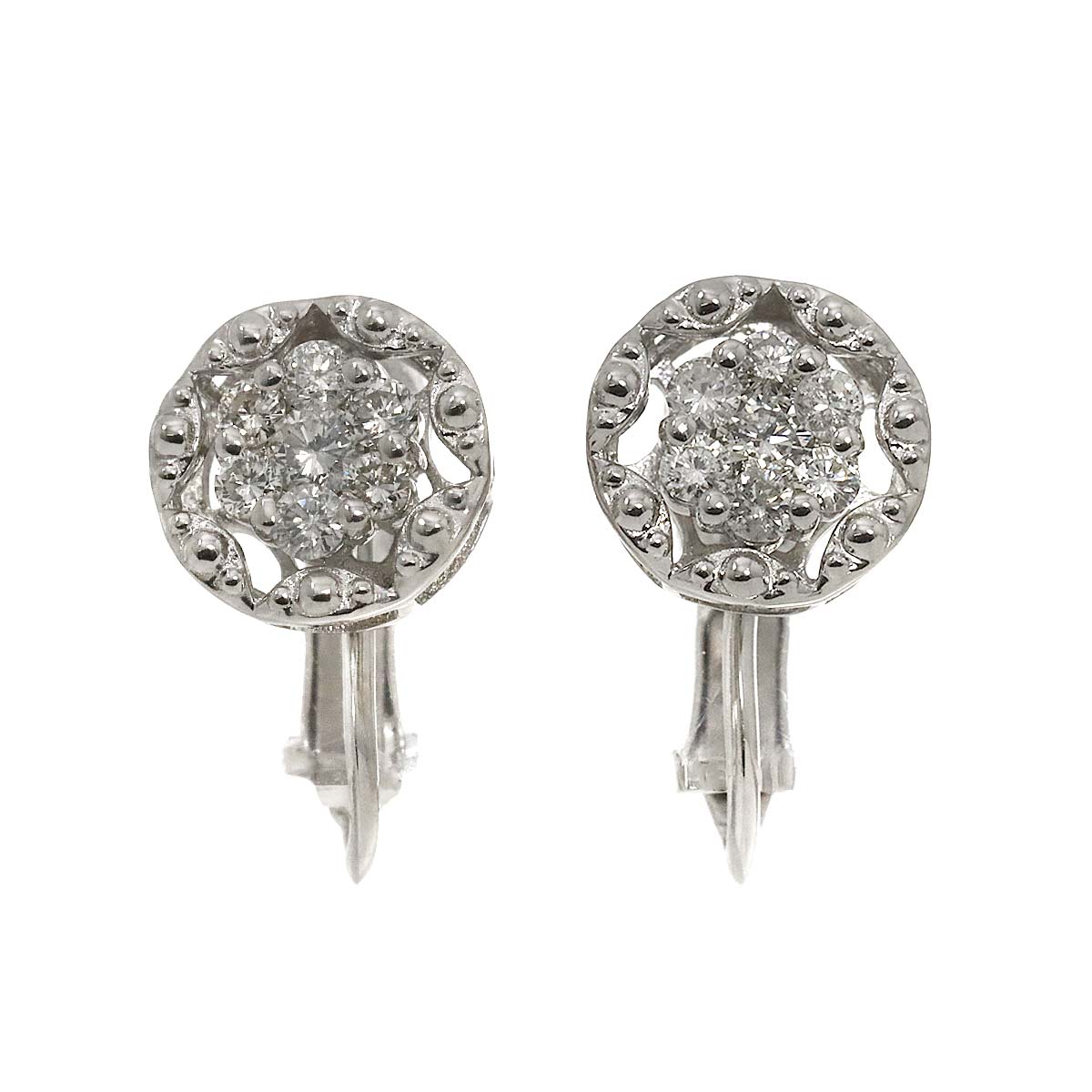 ダイヤ 0.20ct/0.20ct K18 WG イヤリング ホワイトゴールド 750 Diamond Earrings Clip-on 90292332