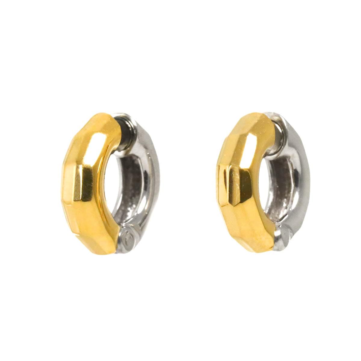 18k(750) 刻印入りループデザインイヤリング ゴールド Fine Jewelry,アイテム,イヤリング,素材,ホワイトゴールド