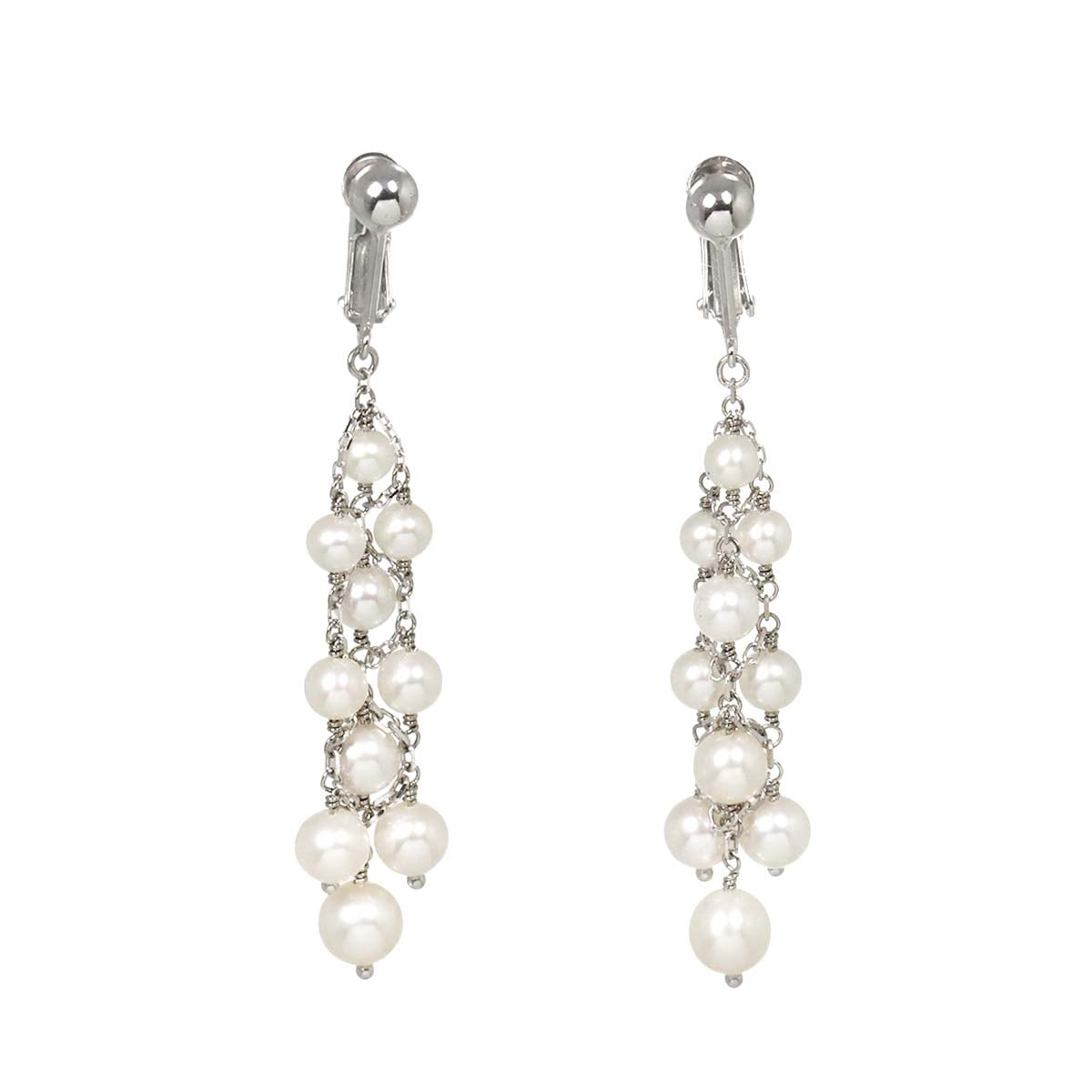 アコヤ真珠 4.9-3.4mm K14 WG イヤリング ホワイトゴールド 585 パール Pearl Earrings Clip-on 90294724