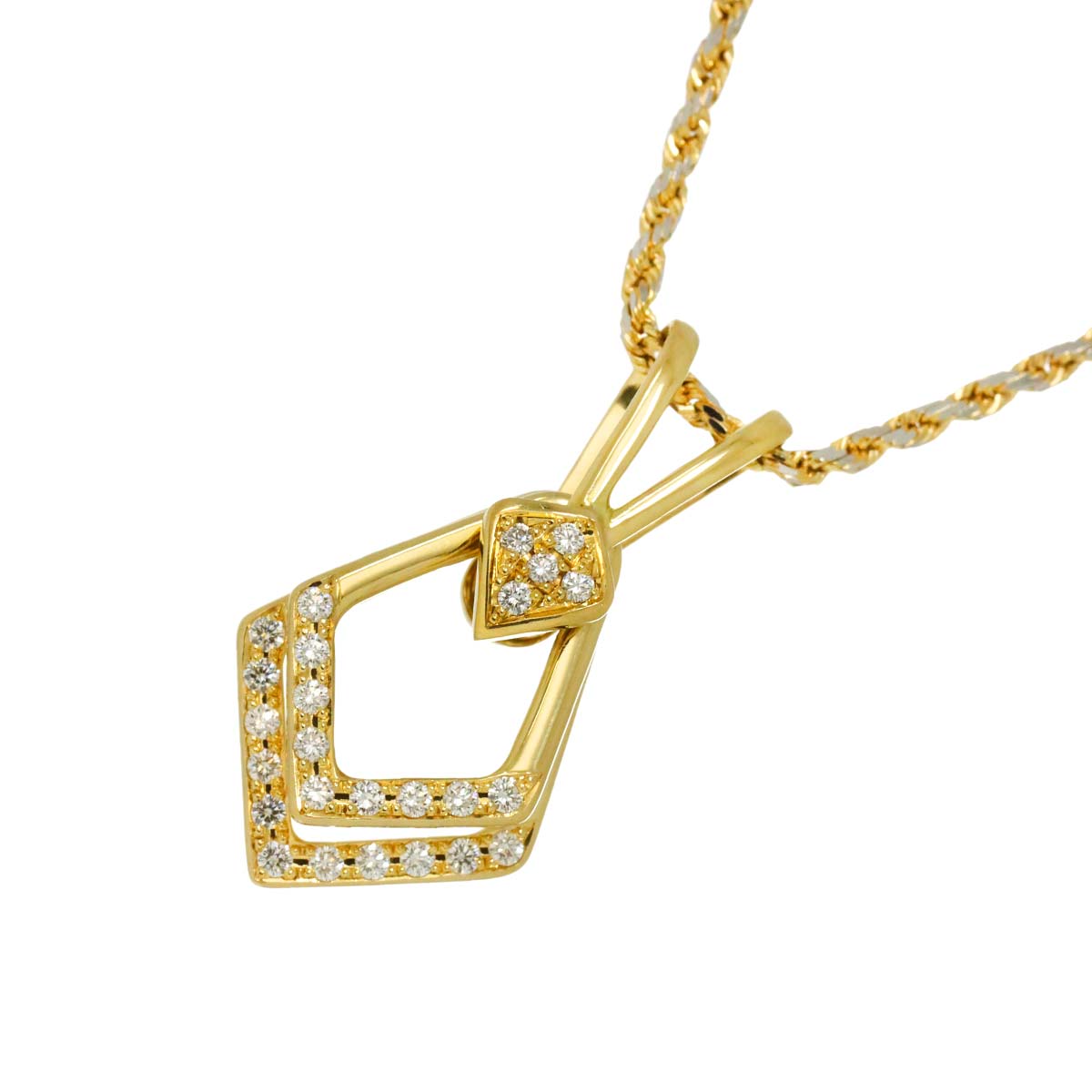 WALTHAM ダイヤ 0.36ct ネックレス 40cm スウィング K18 YG イエローゴールド 750 Diamond Necklace ウォルサム 90293203