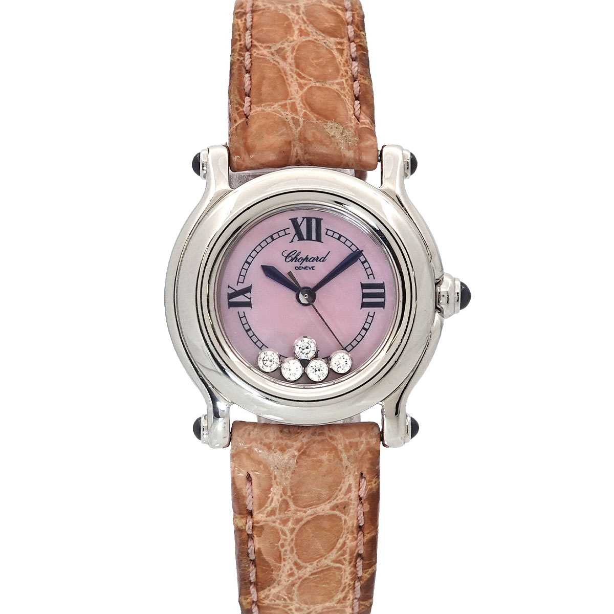 【中古品】Chopard スクエアフェイス 時計 ピンク Chopard - ショパール Chopard ハッピースポーツ スクエア ミニ