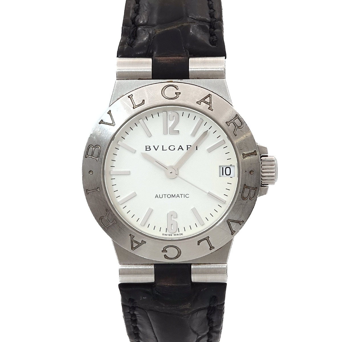 BVLGARI ディアゴノ スポーツ LCV29S レディース 腕時計 デイト ホワイト オートマ 自動巻き ウォッチ Diagono ブルガリ 90295566