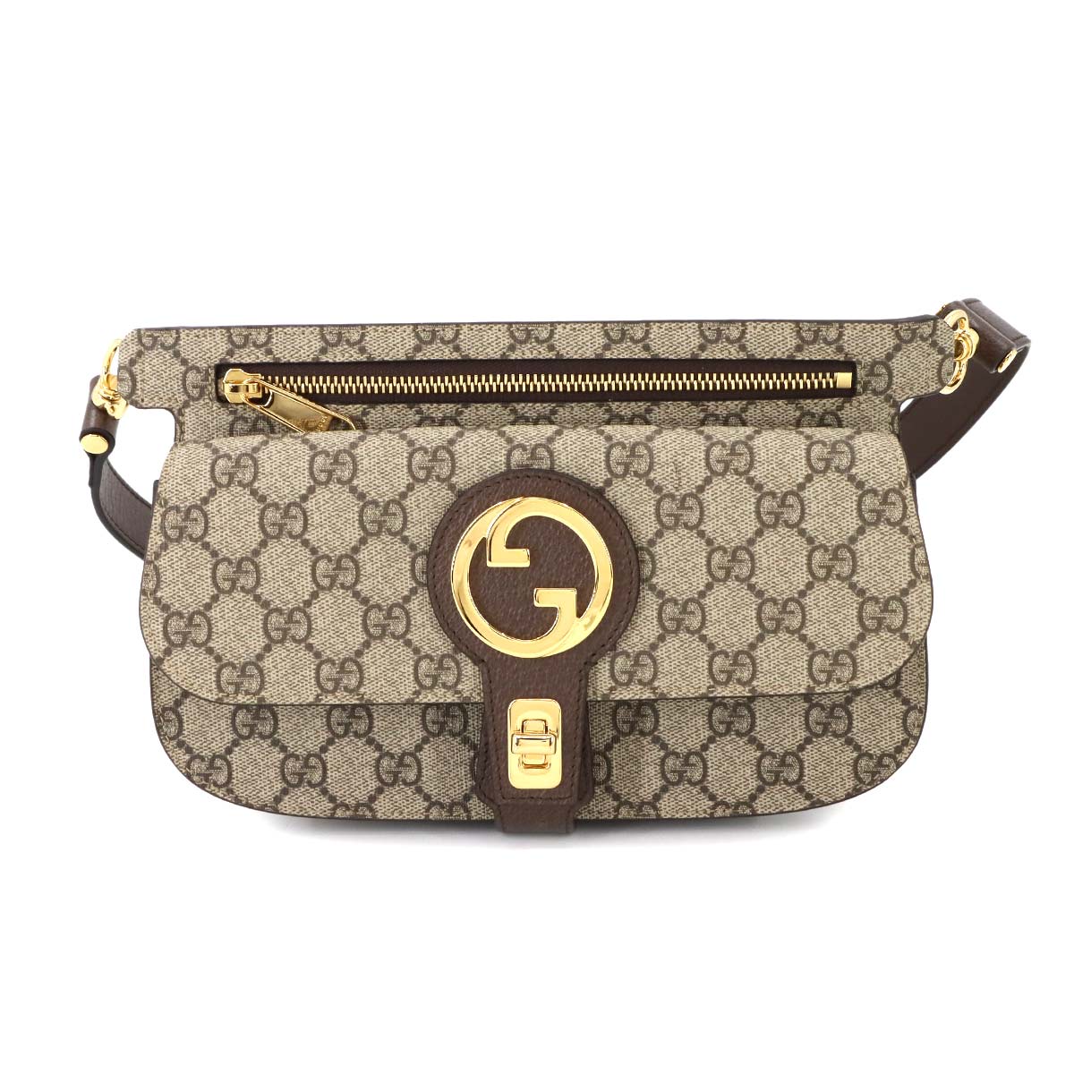 GUCCI ブロンディ GGスプリーム ベルト バッグ ウエスト ポーチ レザー ベージュ ブラウン 718154 ゴールド 金具 Blondie Belt Bag グッチ 90294420