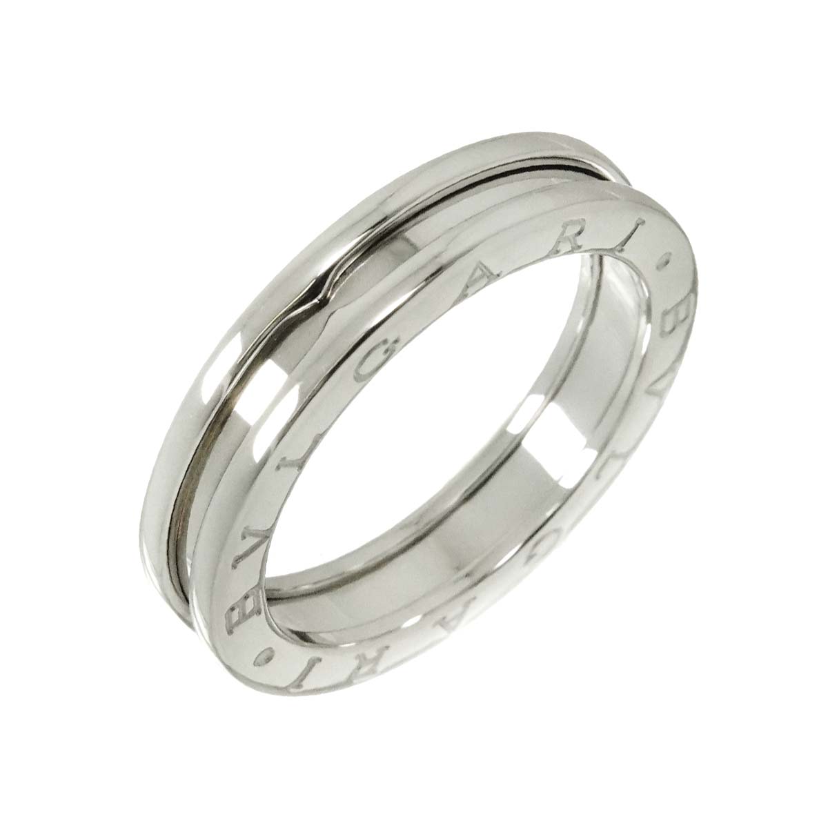 BVLGARI ブルガリ 750 ホワイトゴール ダブルロゴ リング 9.5号 BVLGARI ブルガリ 750 ホワイトゴール ダブルロゴ リング 9.5号