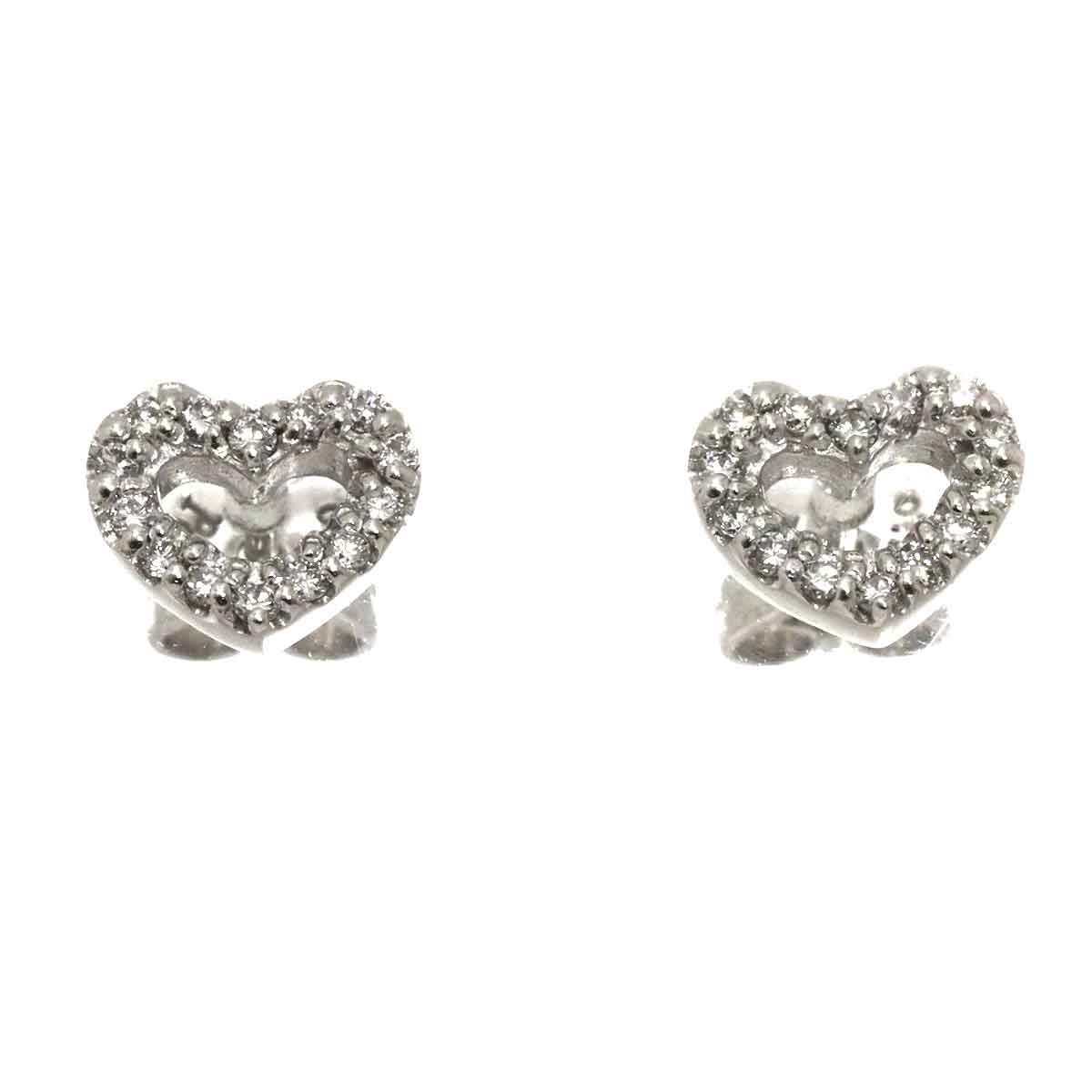 Ponte Vecchio ダイヤ 0.08ct/0.08ct ピアス K18 WG ホワイトゴールド 750 ハート Earrings Pierced ポンテヴェキオ 90292160