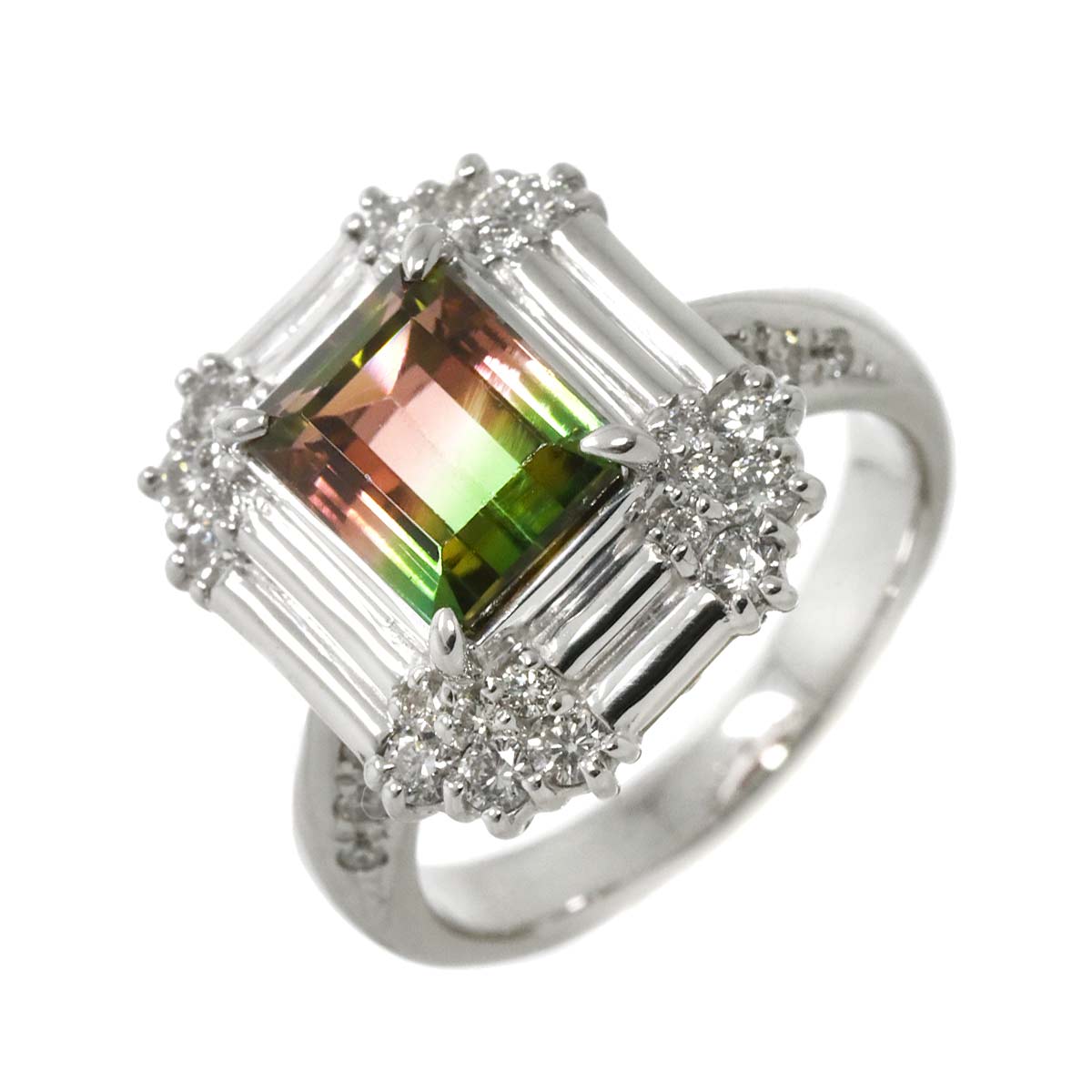 リング 11号 トルマリン 2.54ct ダイヤ 0.63ct K18 WG ホワイトゴールド 750 指輪 Tourmaline Ring 90294621
