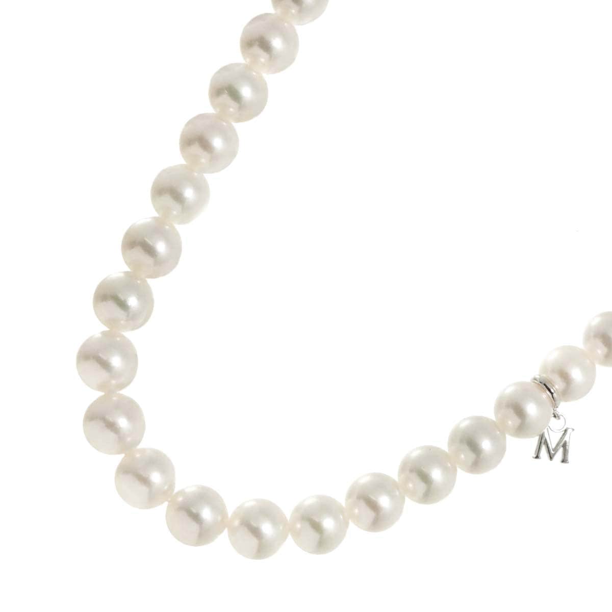 MIKIMOTO アコヤ真珠 7.3-7.0mm ネックレス 38cm SV シルバー パール Akoya Pearl Necklace ミキモト 90286051