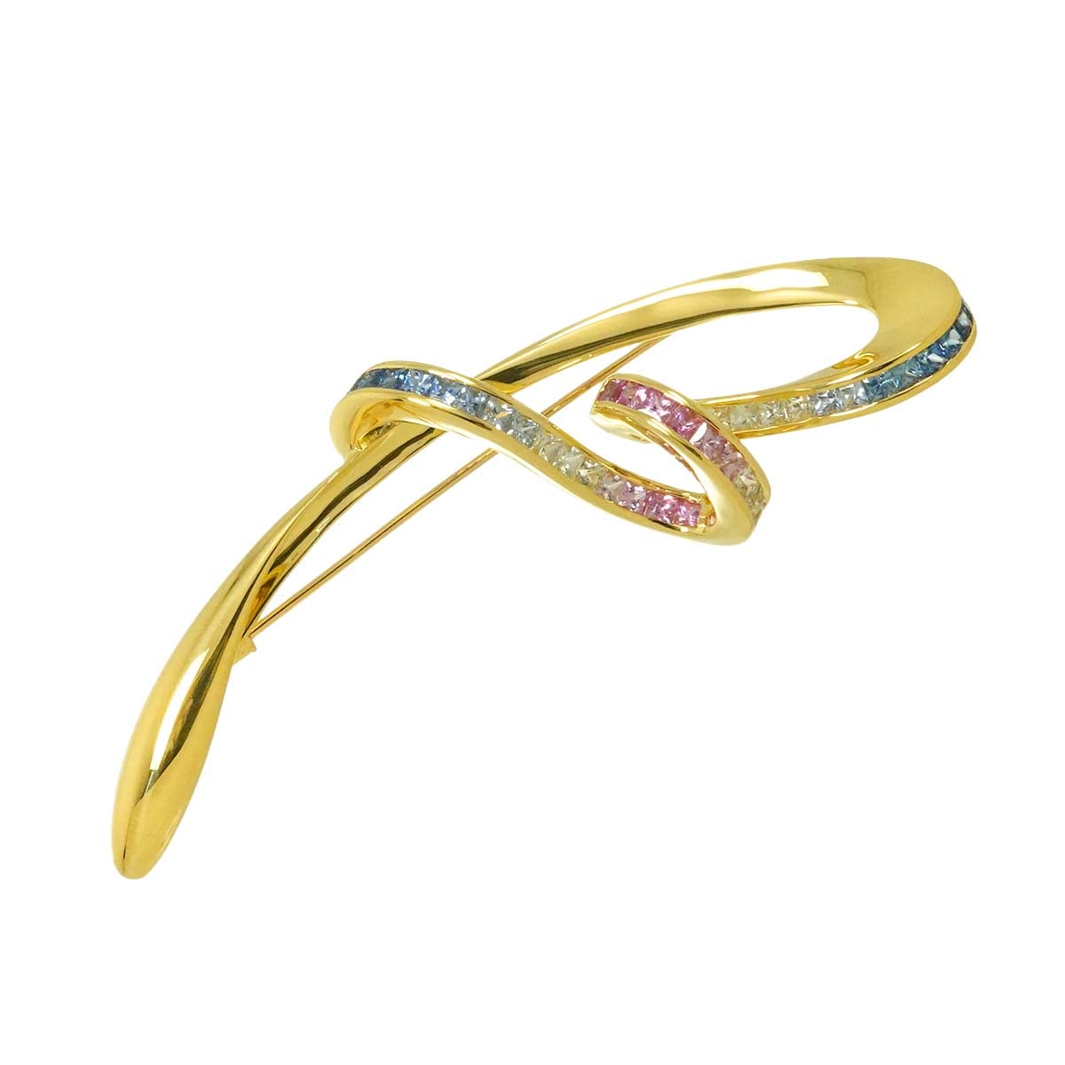 Jeunet サファイヤ 3.25ct ブローチ K18 YG イエローゴールド 750 Brooch ジュネ 90294778