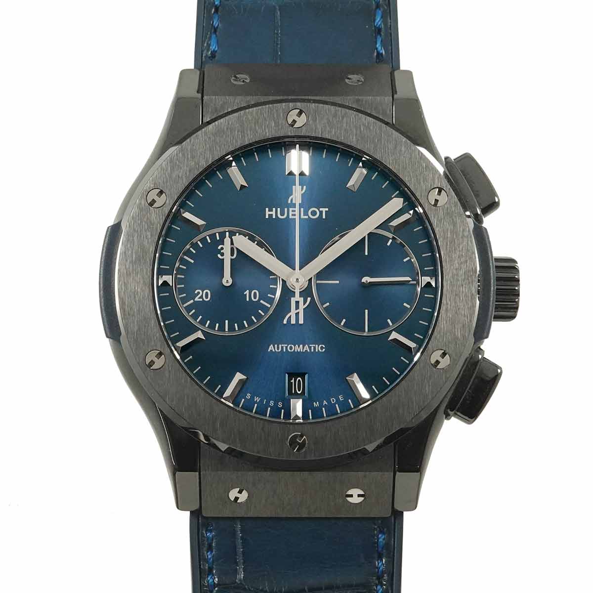 HUBLOT クラシックフュージョン クロノグラフ チタニウム 521 CM 7170 LR メンズ 腕時計 デイト ブルー オートマ 自動巻き ウォッチ Classic Fusion ウブロ 90296322