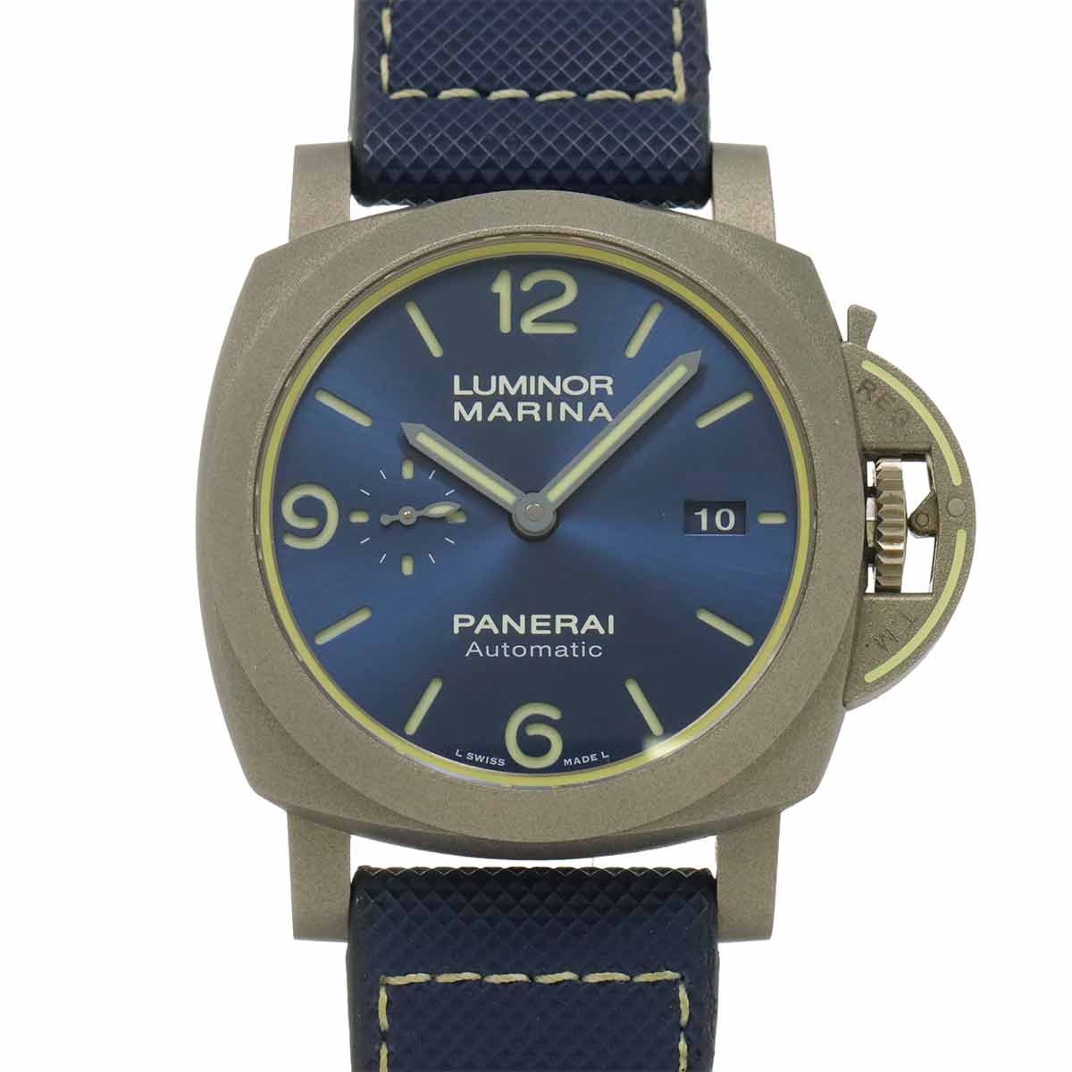 PANERAI ルミノール マリーナ 70周年 PAM01117 世界限定270本 メンズ 腕時計 デイト スモールセコンド ブルー オートマ 自動巻き ウォッチ Luminor パネライ 90296324