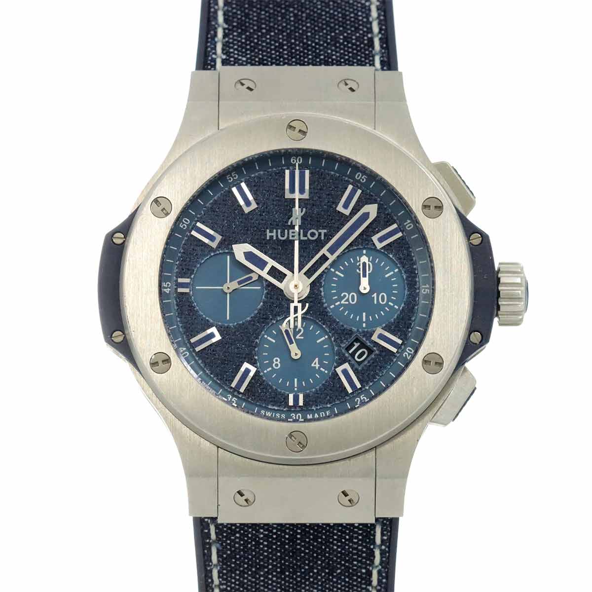 HUBLOT ビッグバン スチール ジーンズ クロノグラフ 301 SX 2770 NR JPN15 日本100本限定 メンズ 腕時計 デイト ブルー 自動巻き ウォッチ Big Bang ウブロ 90296343