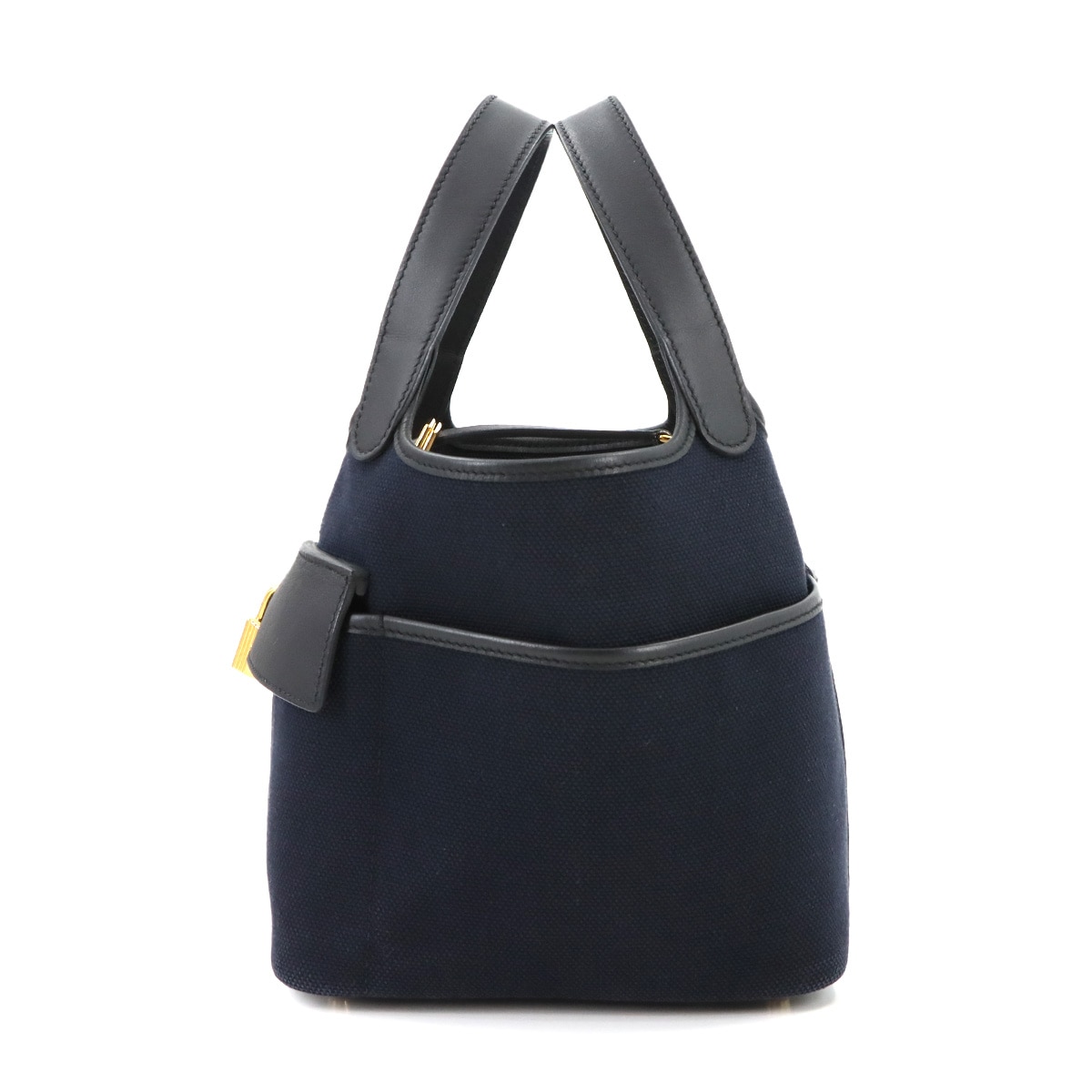 HERMES ピコタンロック 18 PM カーゴ ポケット トワルゴエラン スイフト ブルーマリン ブラック B刻印 ゴールド 金具 Picotin Lock cargo pocket エルメス 90295043